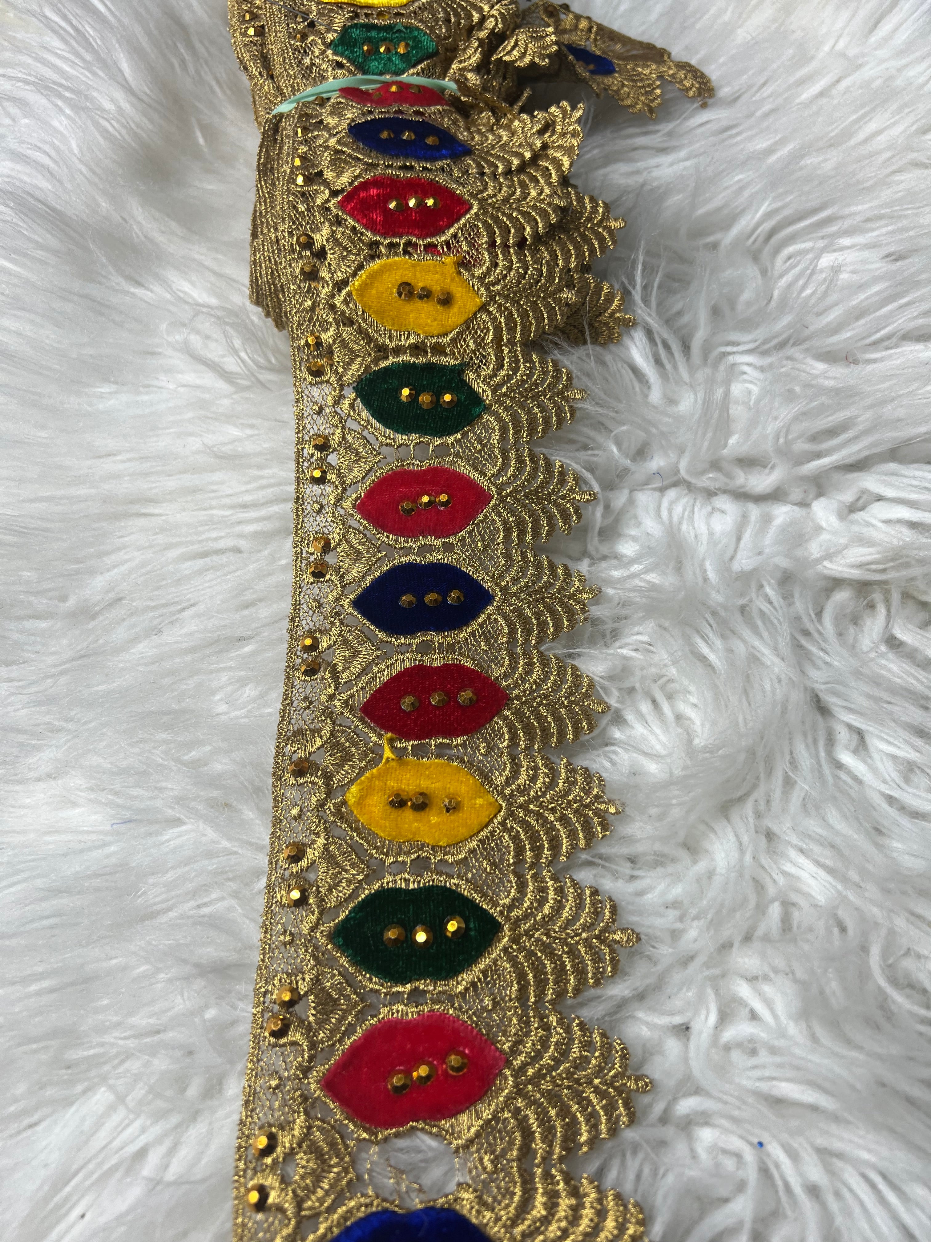 Embroidered lace trim