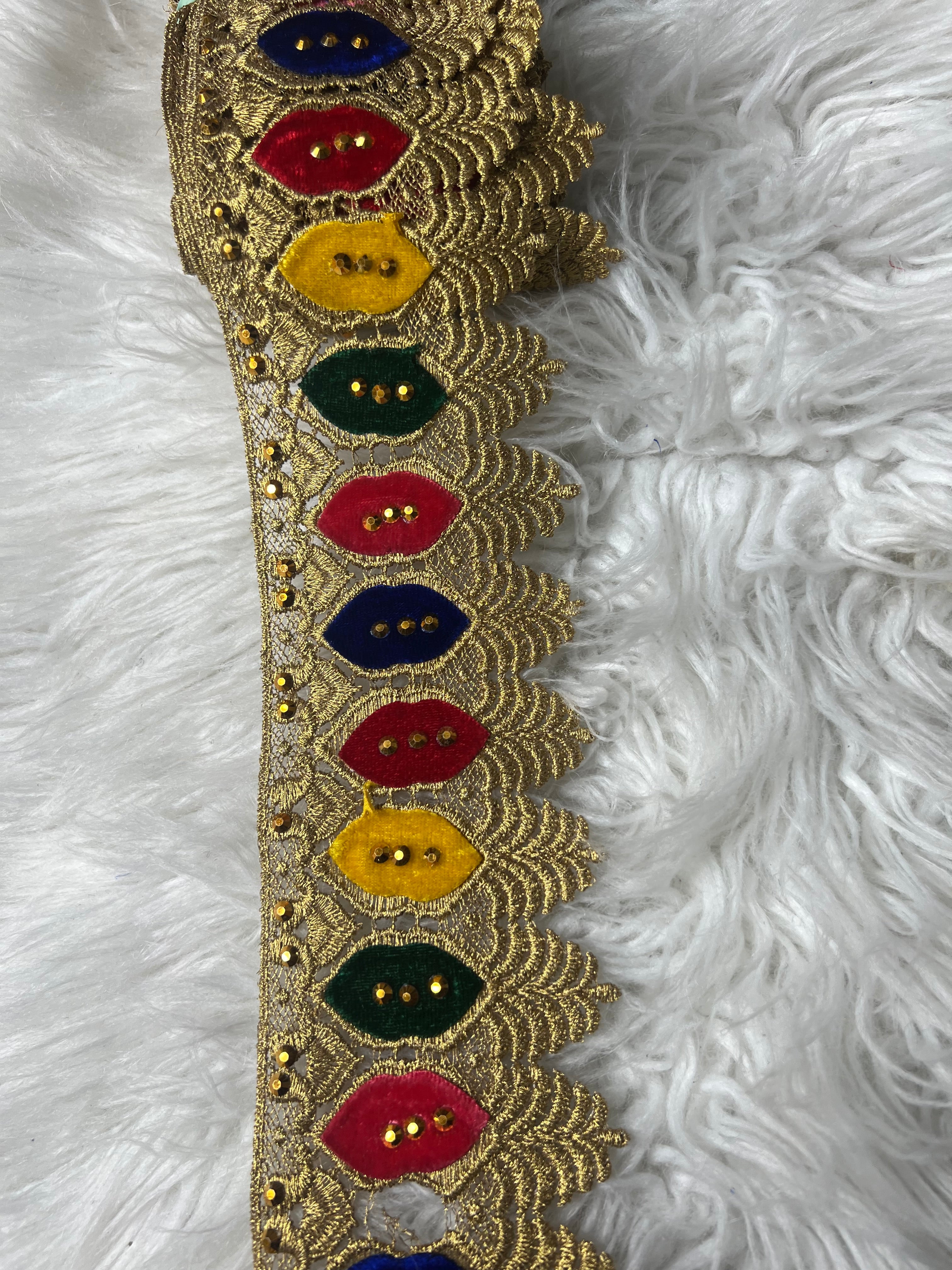 Embroidered lace trim