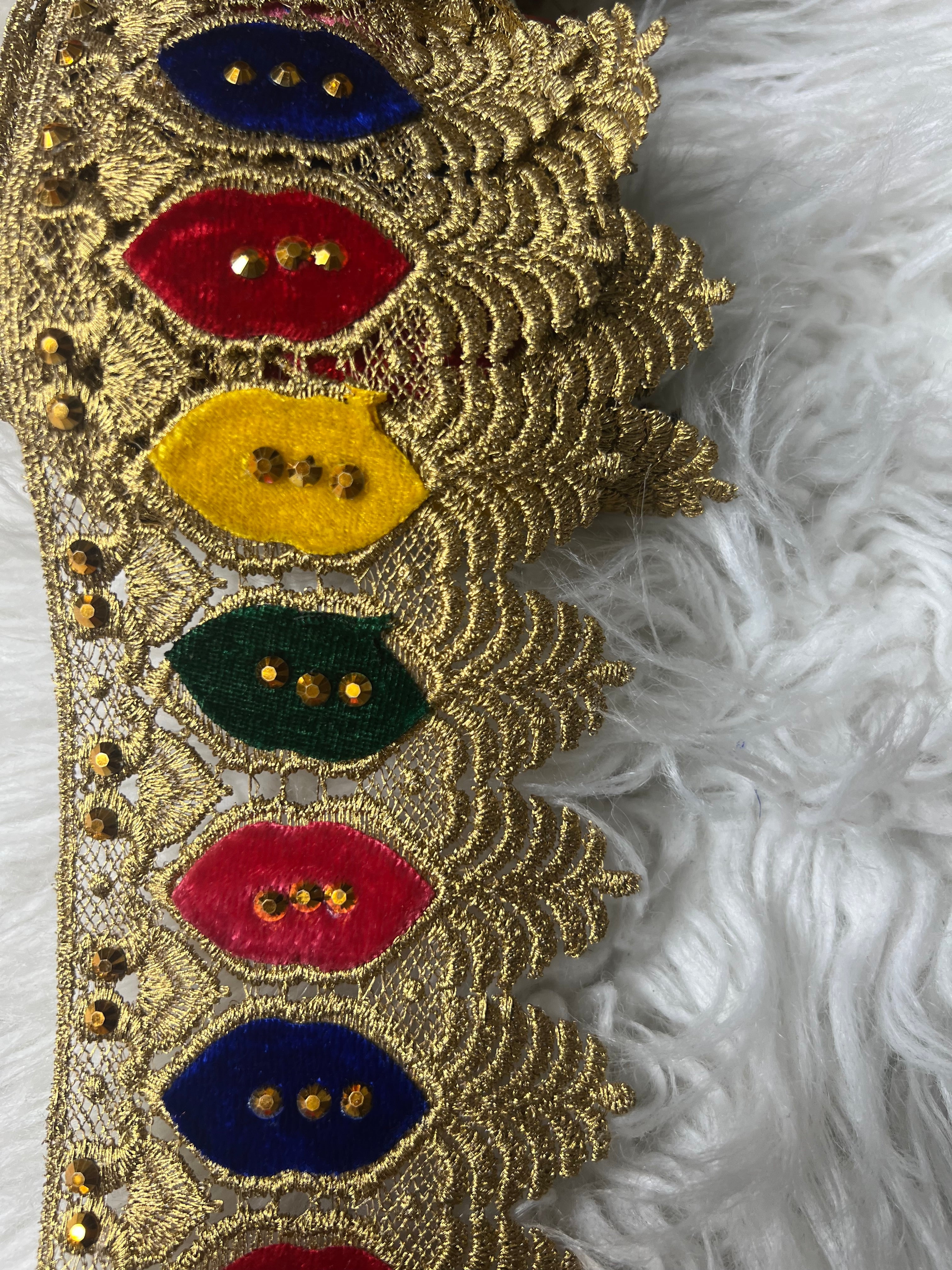 Embroidered lace trim