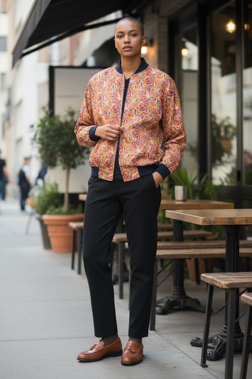 FLORAL REVERSIBLE BOMBER