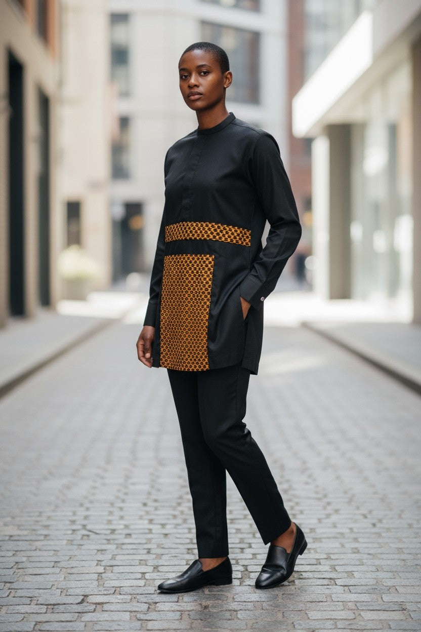 Long Sleeve Shirt Koko Donda Dashiki Black