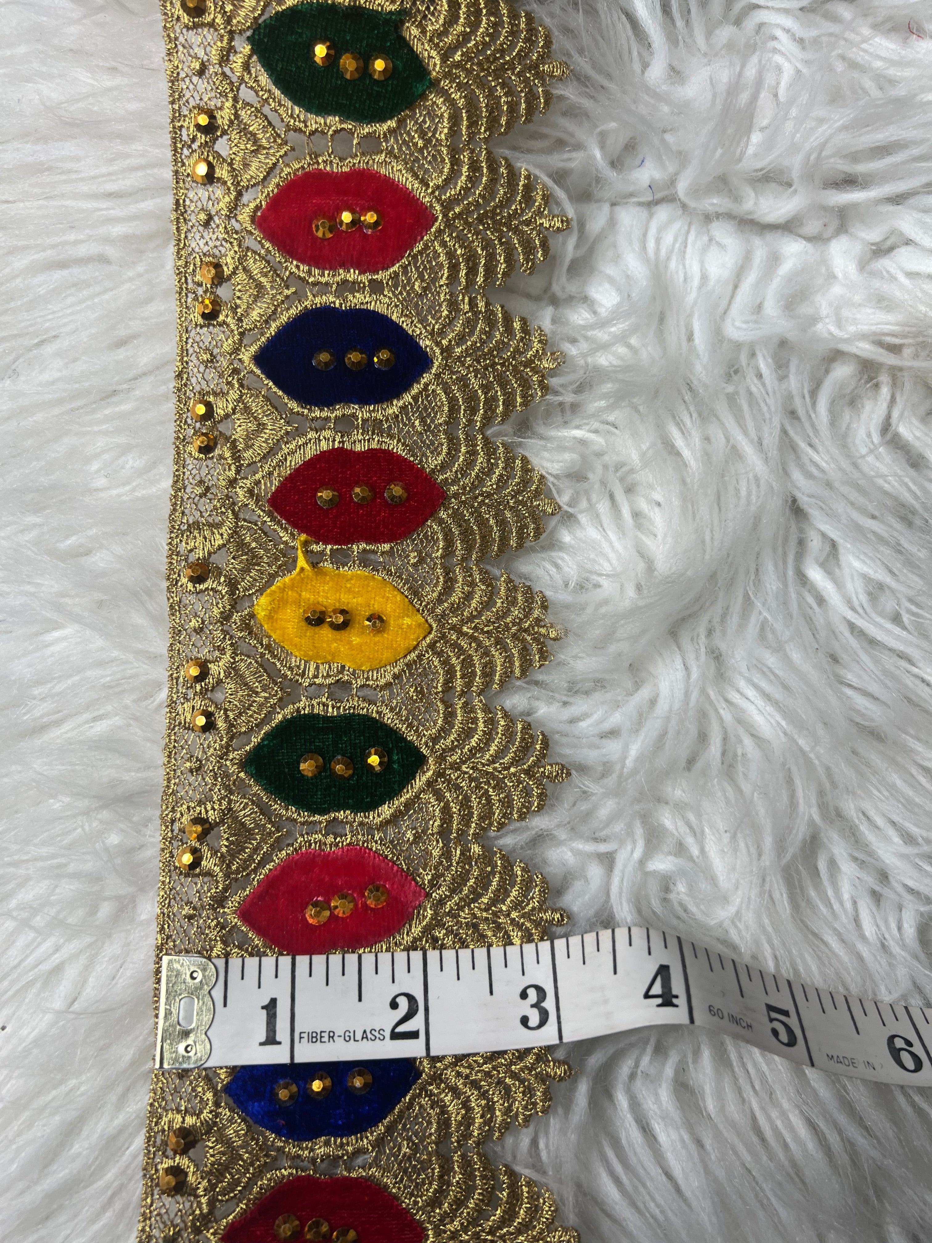 Embroidered lace trim