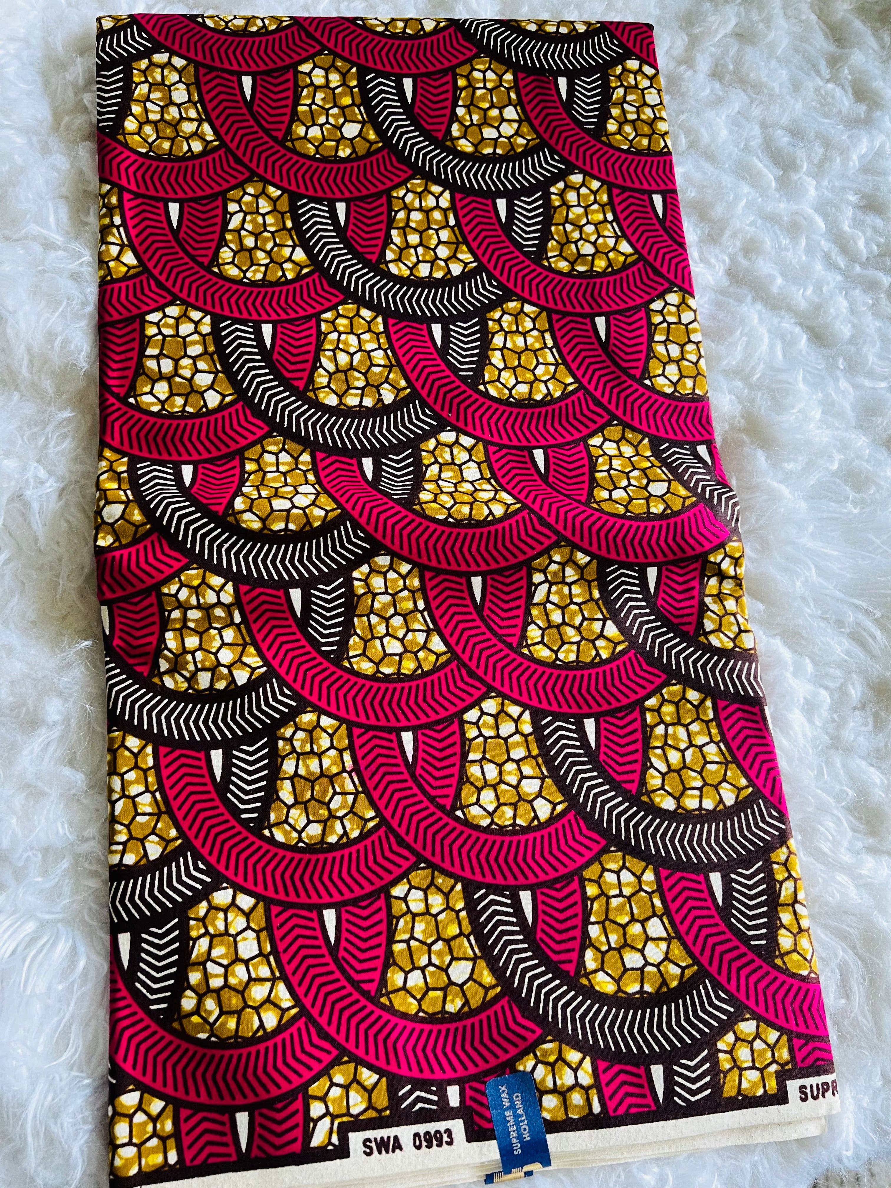 African Wax Print, 100% Cotton, Ankara Wax Print Fabric -sale by yard