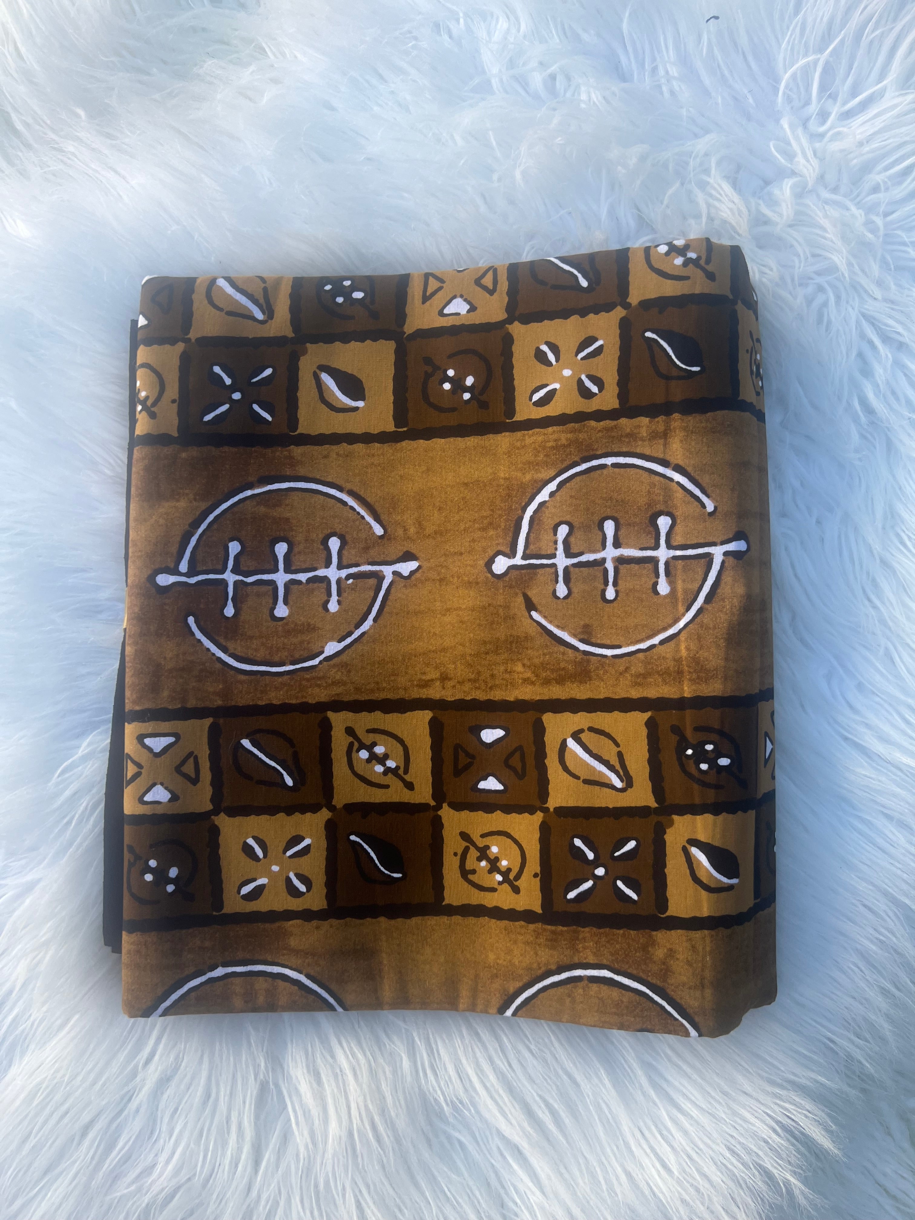 African Print Fabric, Bogolan Tribal Mudcloth Design, Multi-Pattern Fabric by Yards, Authentic Ankara, Perfect for Clothing Home Decor