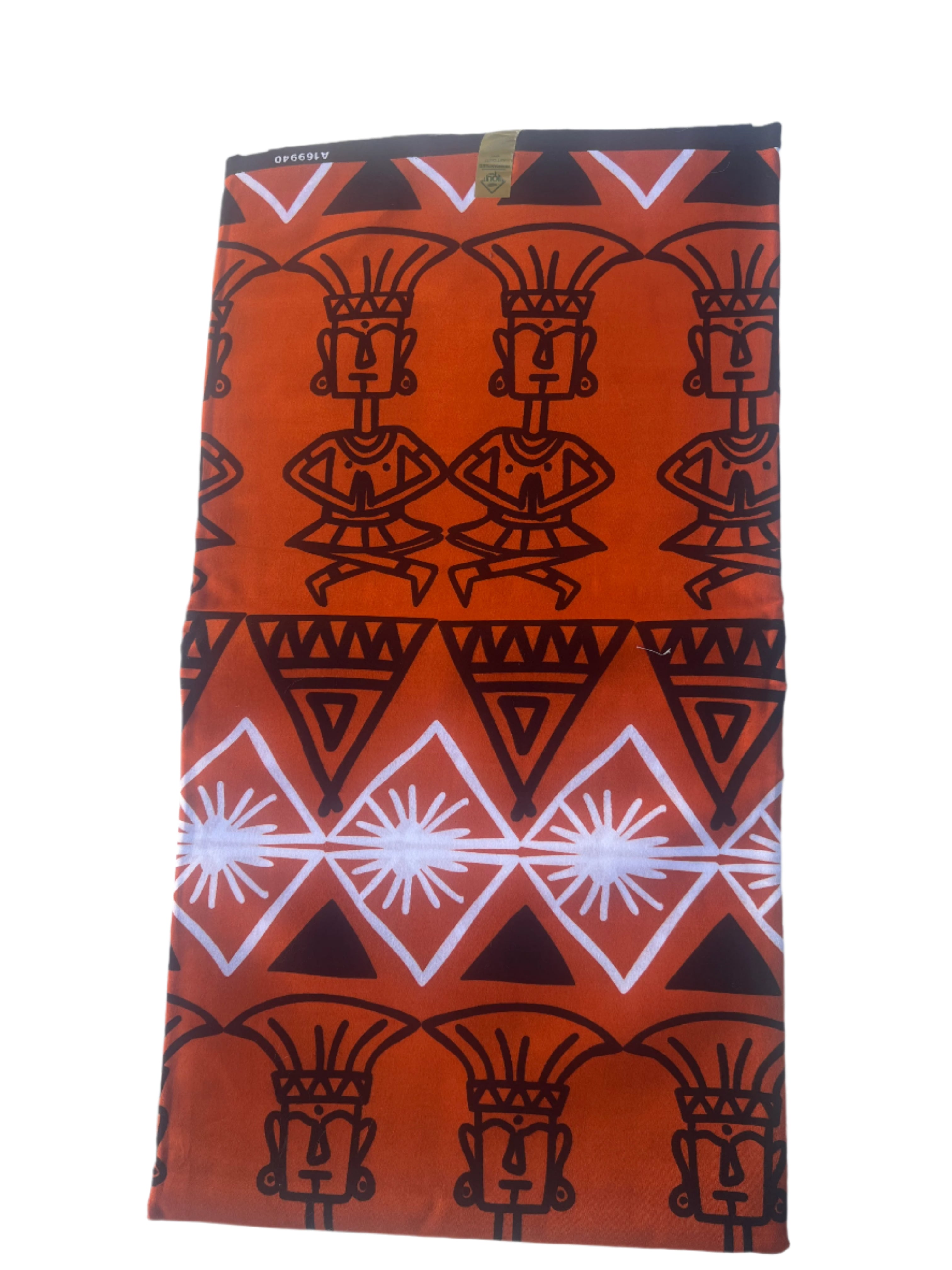 100% Cotton African Ankara Print Fabric, Traditional Ankara African Burnt Orange Warrior Muddie/African Print/Ankara **ITEM SOLD by YARD**