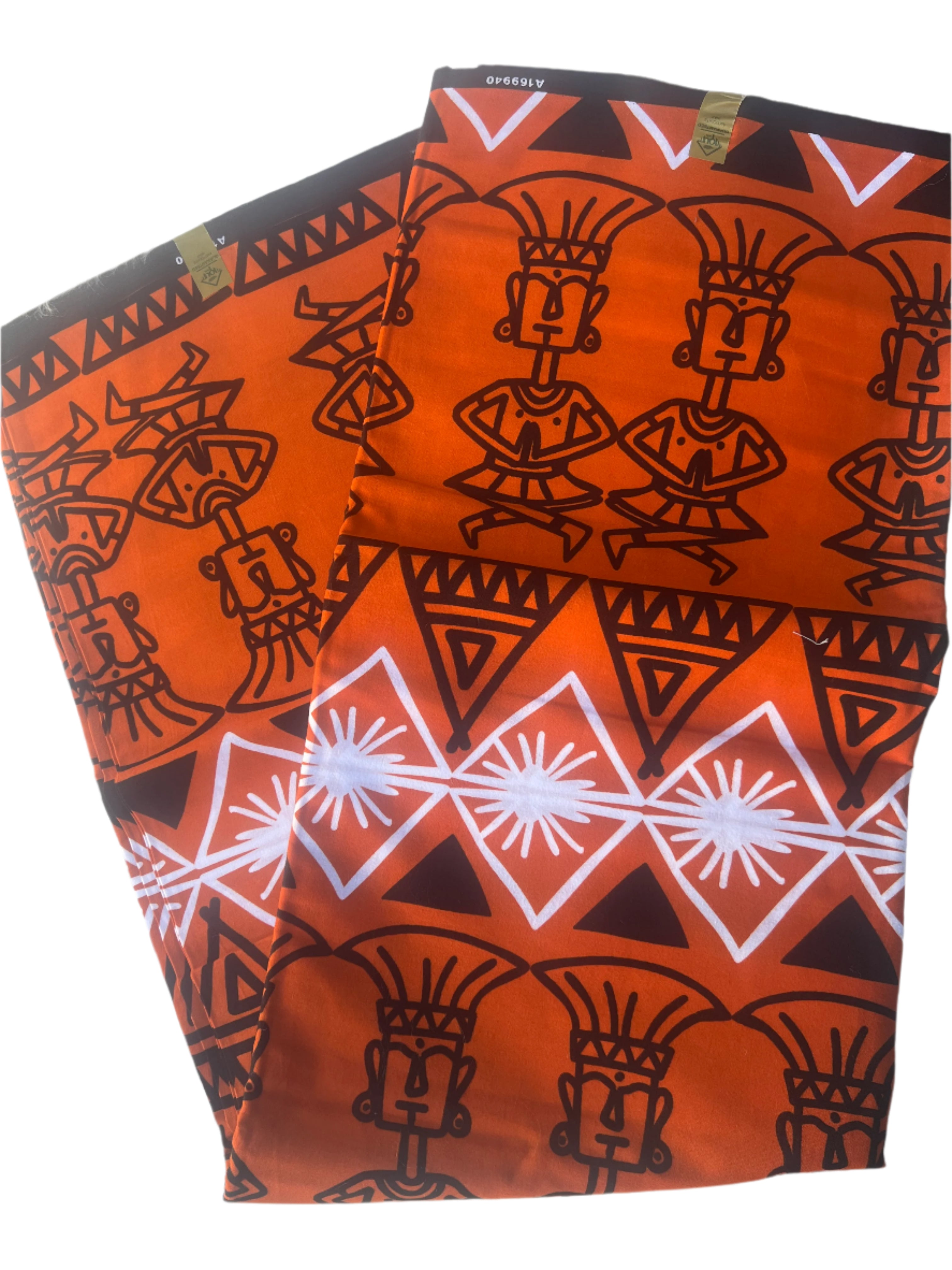 100% Cotton African Ankara Print Fabric, Traditional Ankara African Burnt Orange Warrior Muddie/African Print/Ankara **ITEM SOLD by YARD**