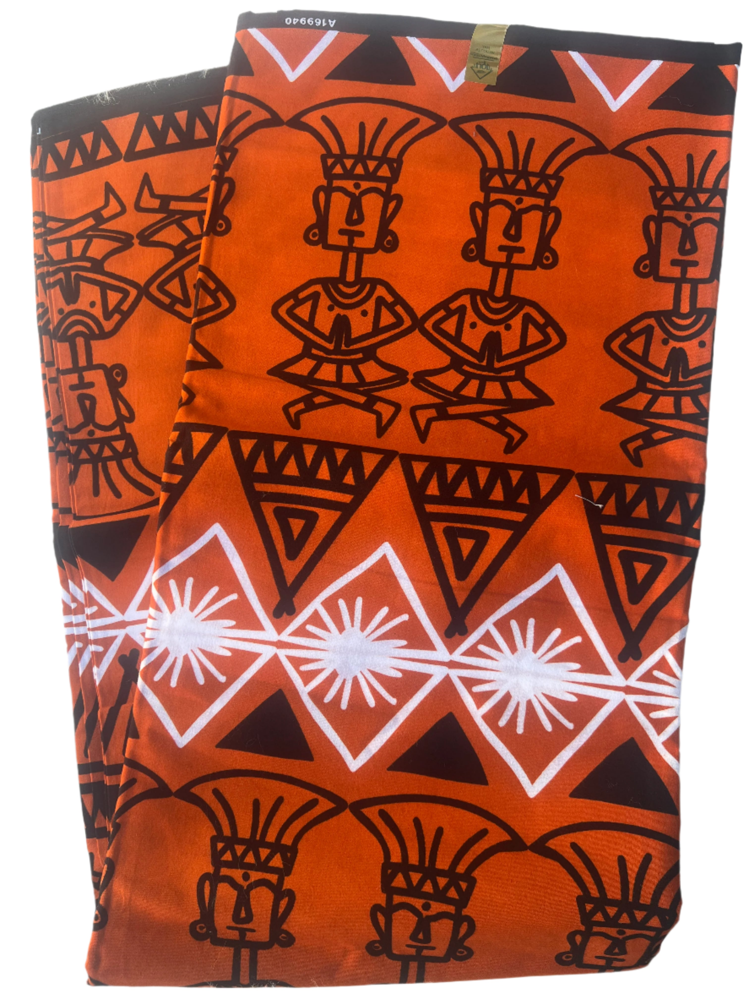 100% Cotton African Ankara Print Fabric, Traditional Ankara African Burnt Orange Warrior Muddie/African Print/Ankara **ITEM SOLD by YARD**