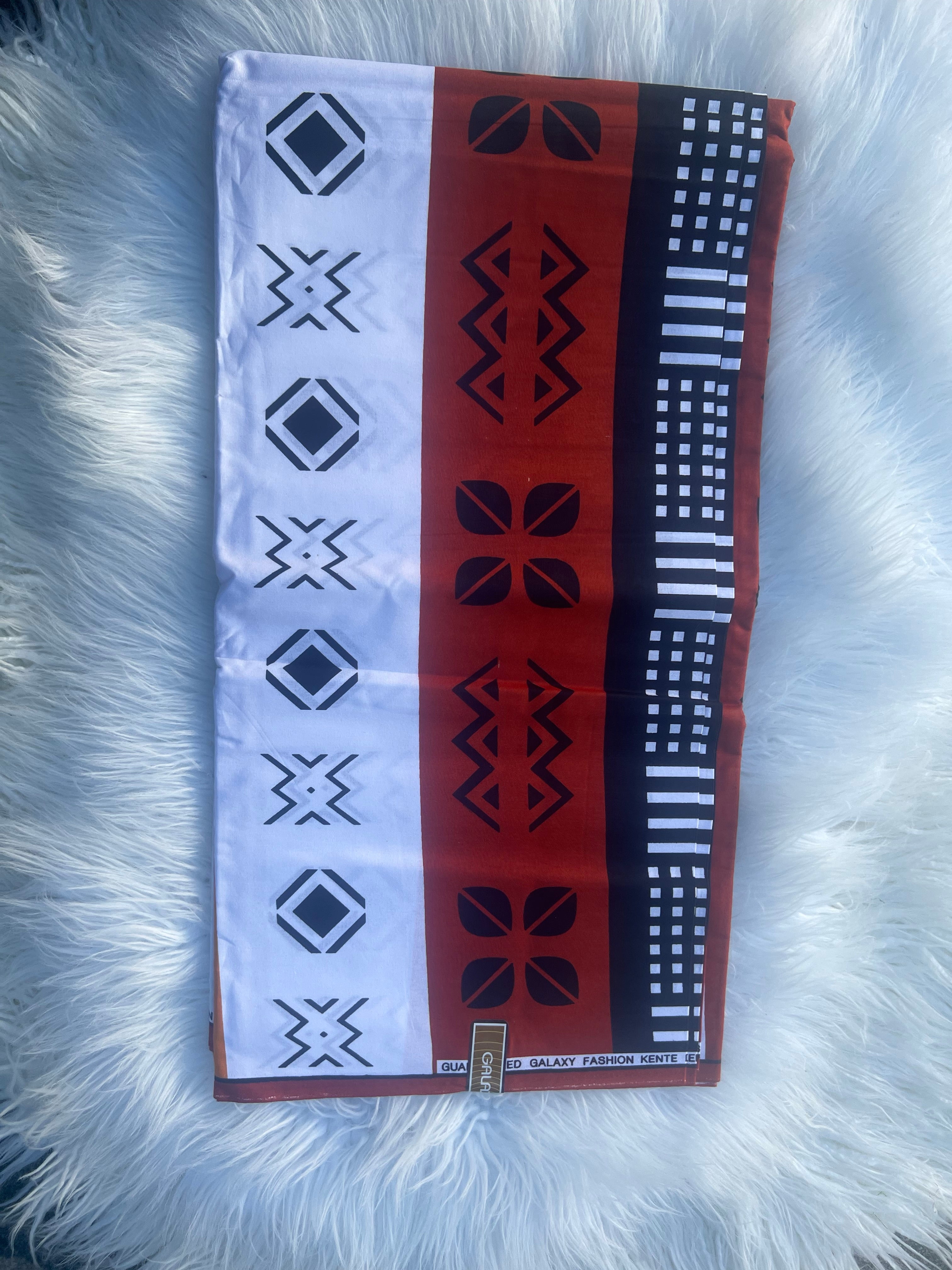 Brown Black Ankara Kente Fabric by The Yard | 100% Cotton African Print Cloth | Traditional African Craft Fabric for Quilts, Clothing Decor