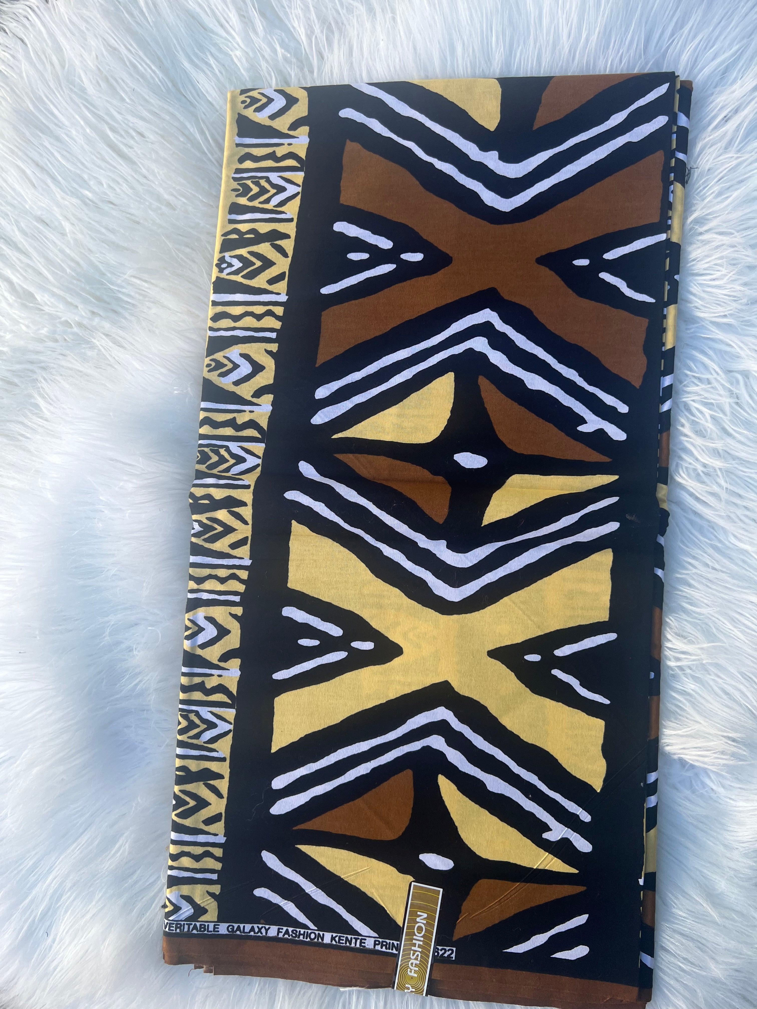 African Print Fabric, Bogolan Tribal Mudcloth Design, Multi-Pattern Fabrics sell  by Yards Authentic Ankara, Perfect for Clothing Home Decor