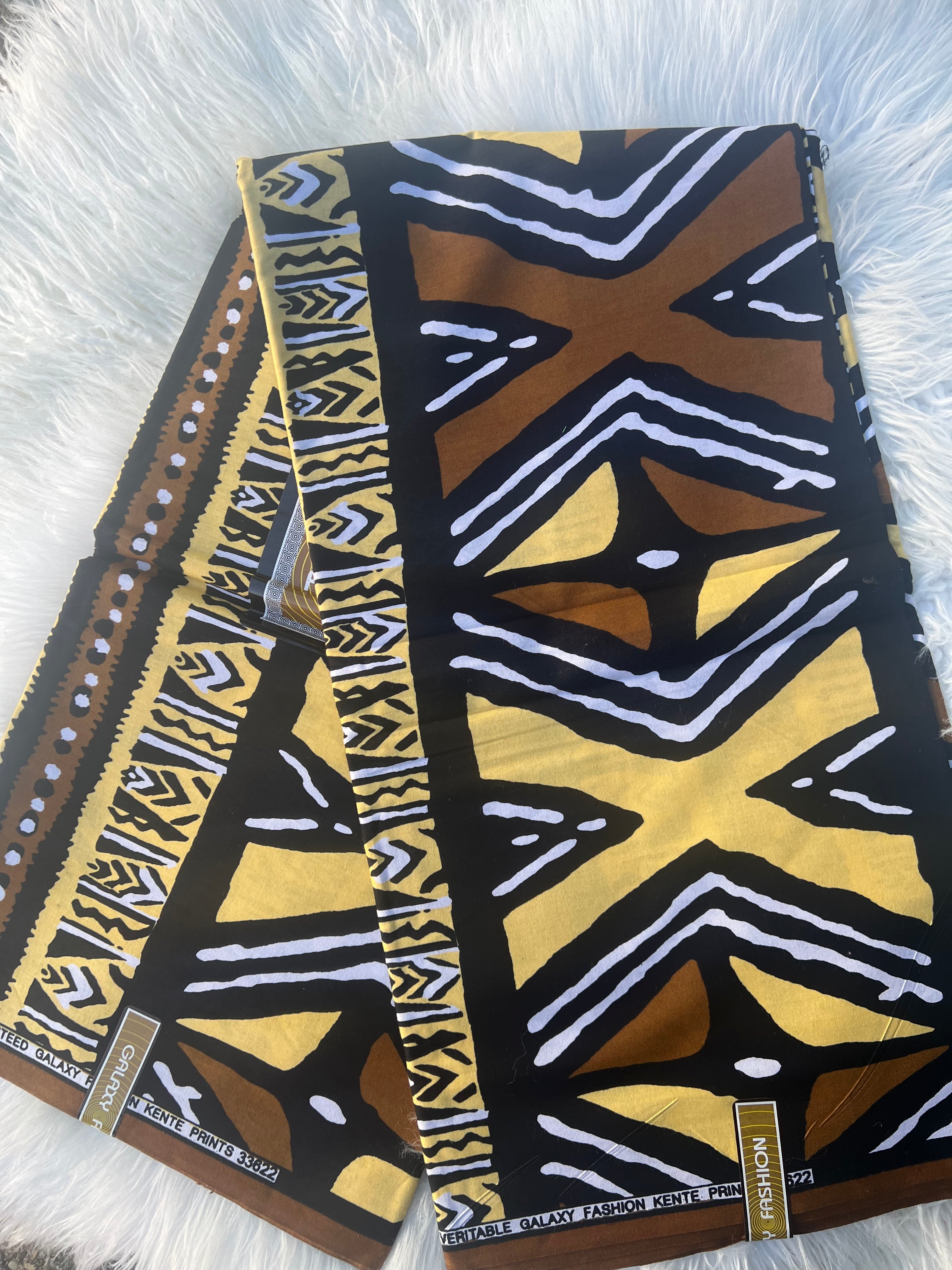 African Print Fabric, Bogolan Tribal Mudcloth Design, Multi-Pattern Fabrics sell  by Yards Authentic Ankara, Perfect for Clothing Home Decor