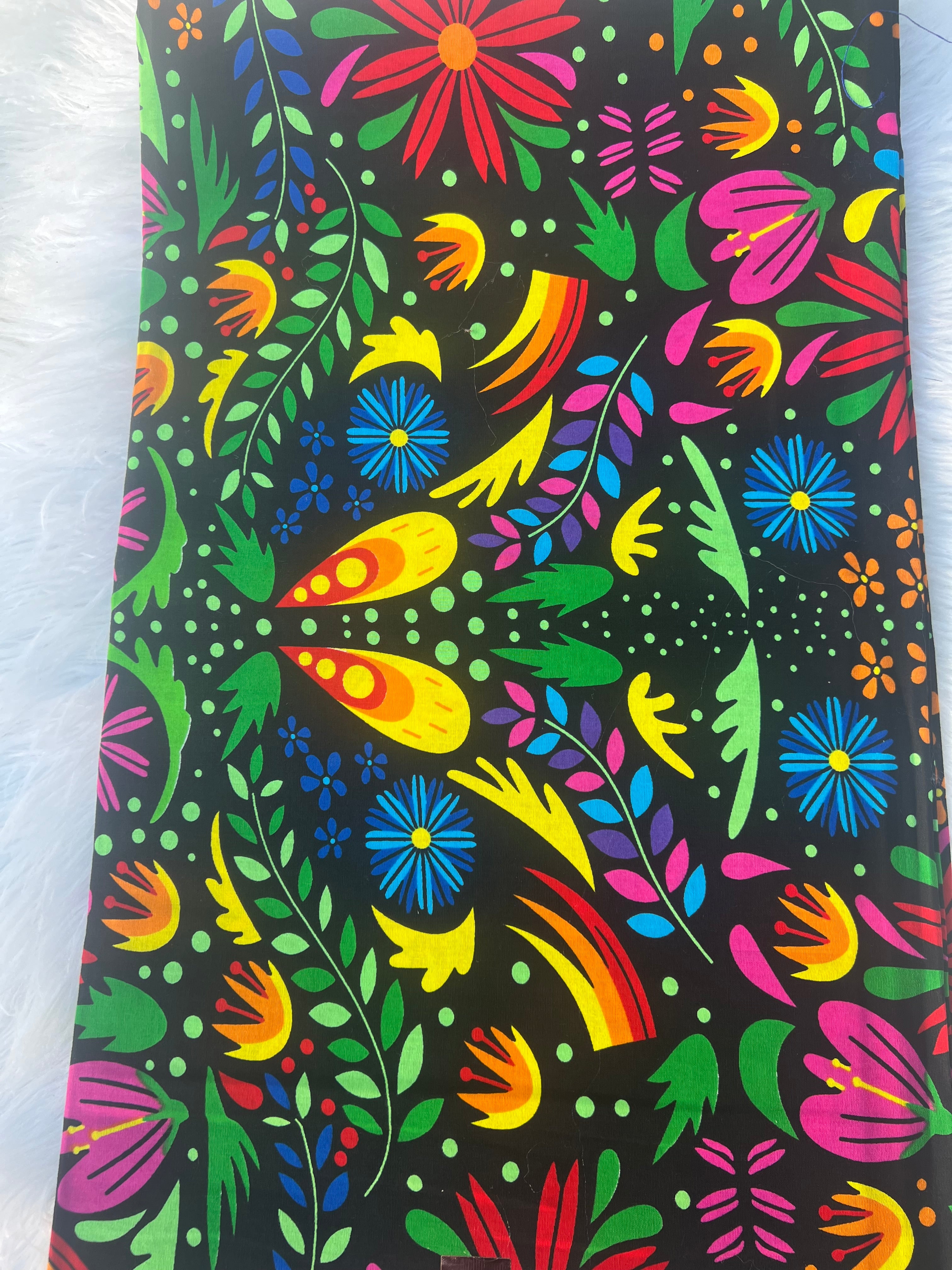 Black Multicolor African Print Fabric by Yard, Ankara Wax Fabric, Authentic African Textile for Dresses, Craft, Sewing, Quality Ankara Cloth