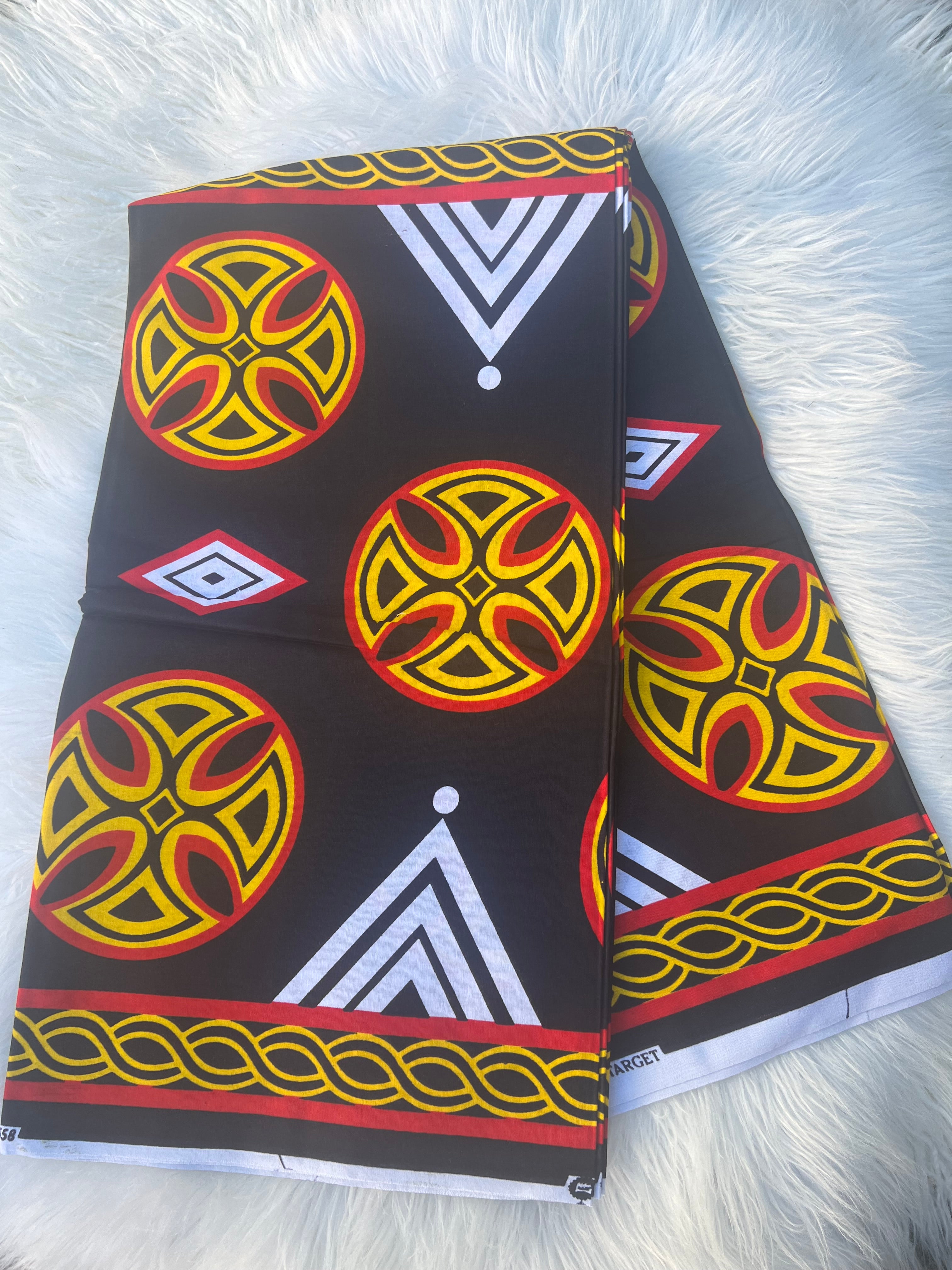 Black Multicolor African Print Fabric by Yard, Ankara Wax Fabric, Authentic African Textile for Dresses, Craft, Sewing, Quality Ankara Cloth