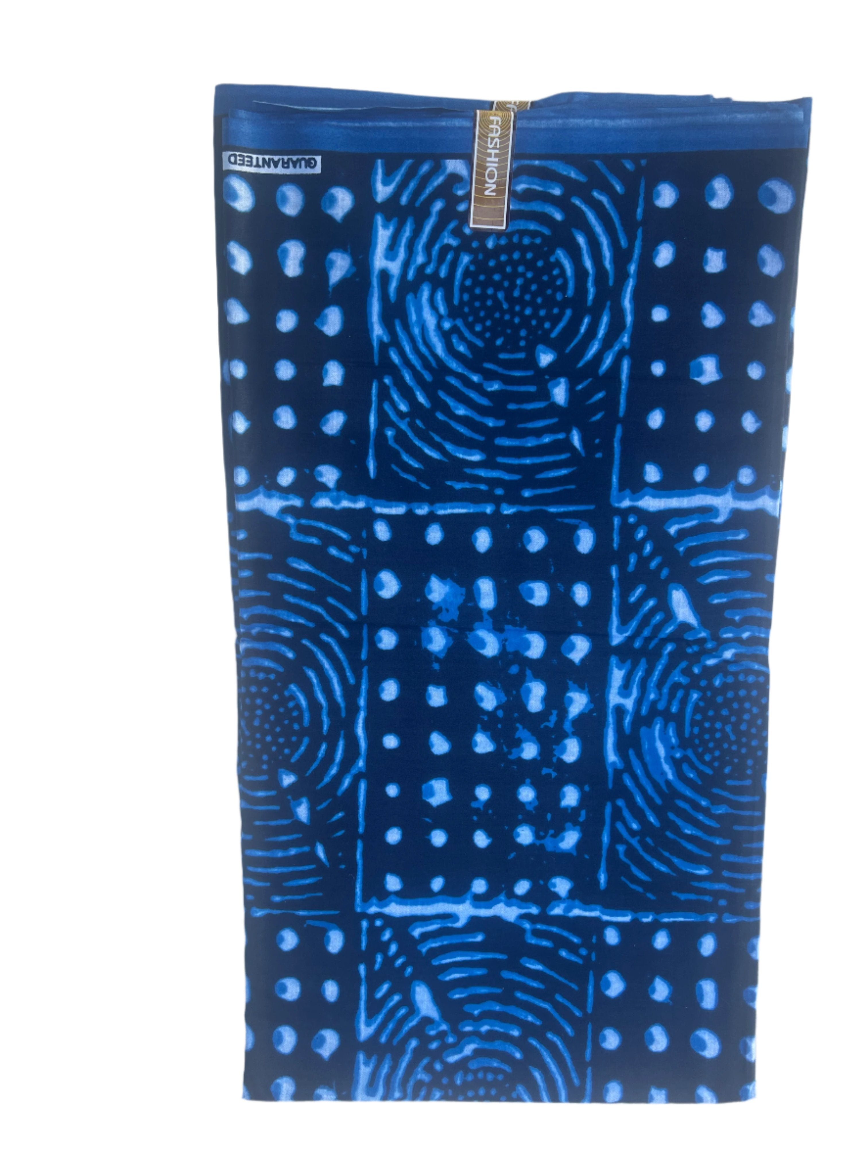 100% Cotton African Ankara Print Fabric Wax blue and white Vibrant Patterned, Traditional Ankara Fabric for Sewing **ITEM SOLD by YARD**