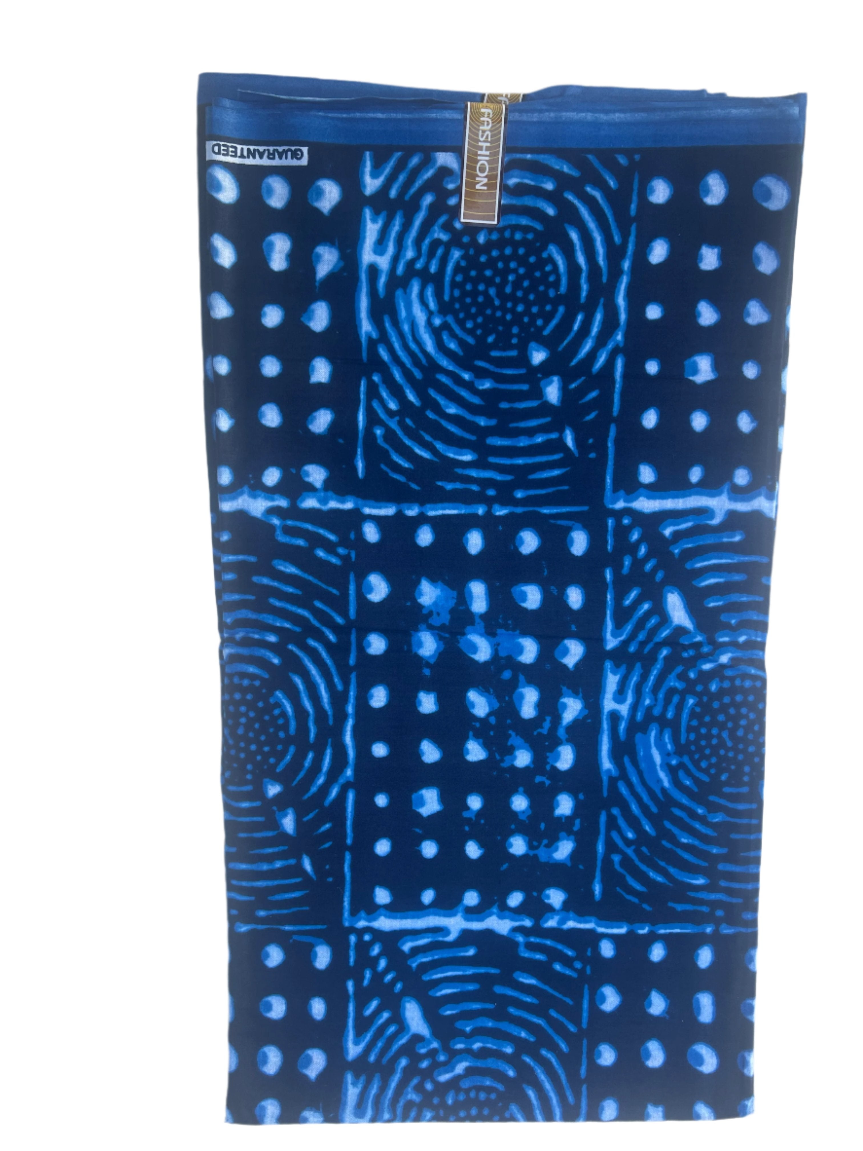 100% Cotton African Ankara Print Fabric Wax blue and white Vibrant Patterned, Traditional Ankara Fabric for Sewing **ITEM SOLD by YARD**