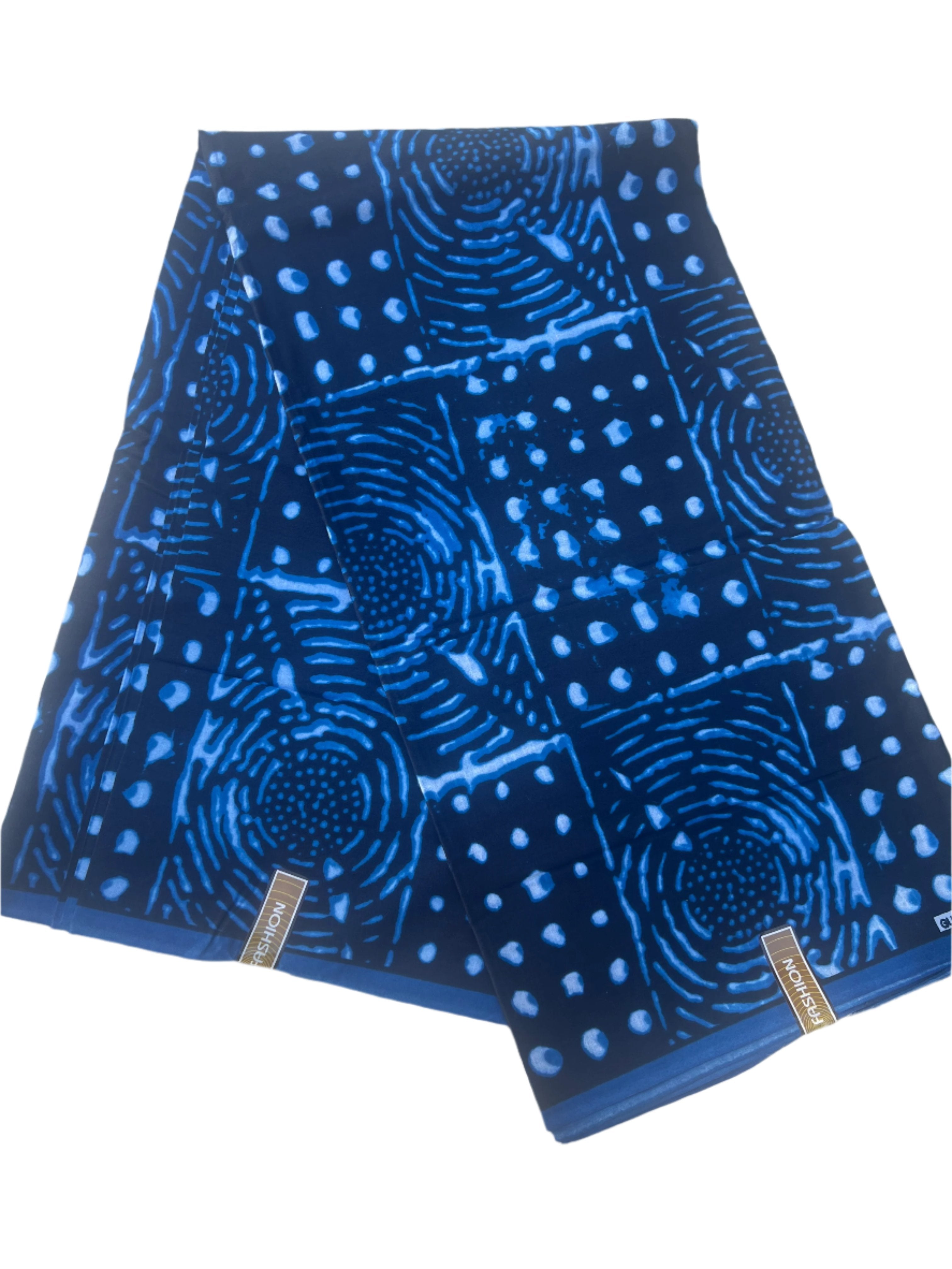 100% Cotton African Ankara Print Fabric Wax blue and white Vibrant Patterned, Traditional Ankara Fabric for Sewing **ITEM SOLD by YARD**