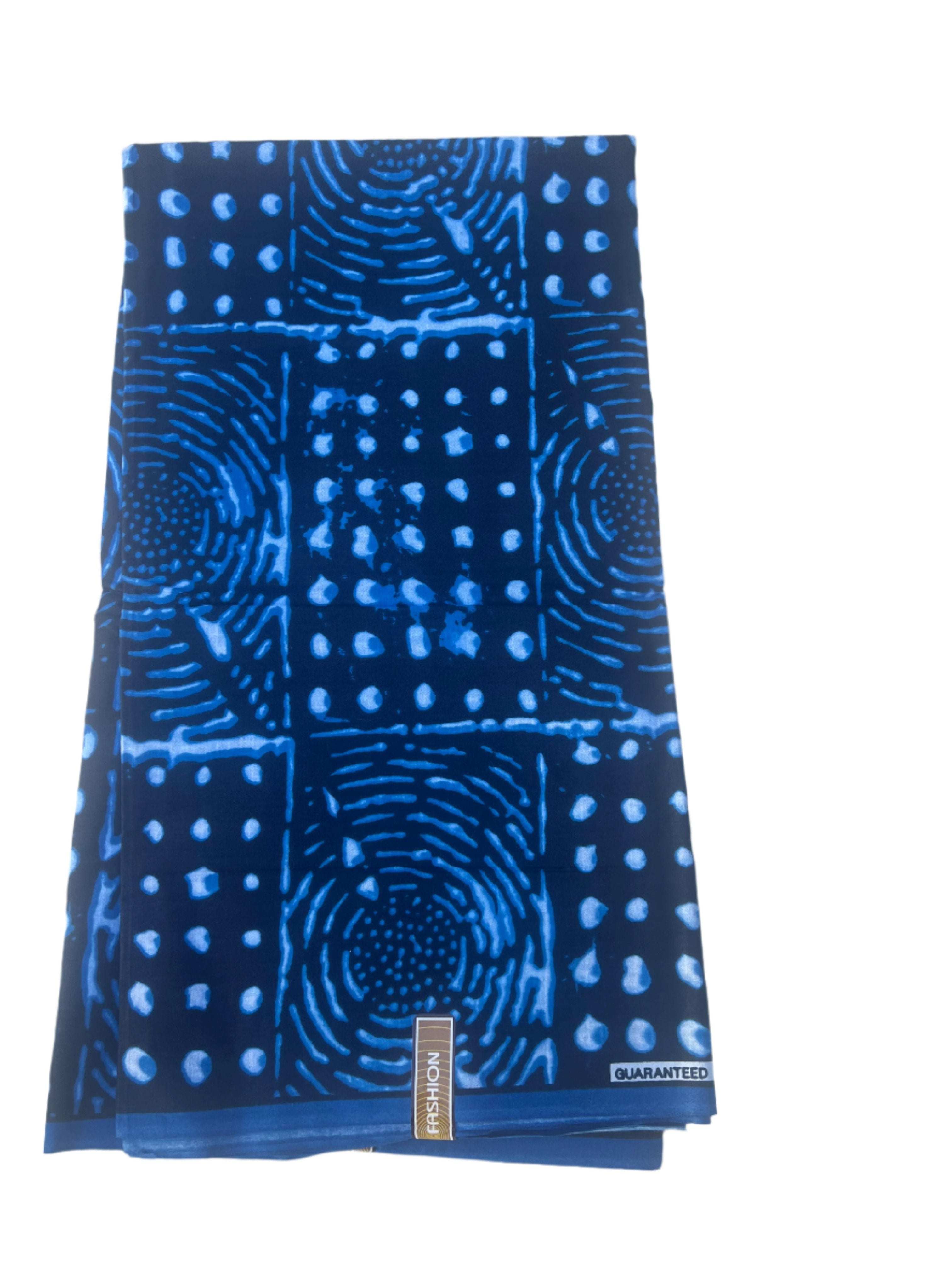 100% Cotton African Ankara Print Fabric Wax blue and white Vibrant Patterned, Traditional Ankara Fabric for Sewing **ITEM SOLD by YARD**