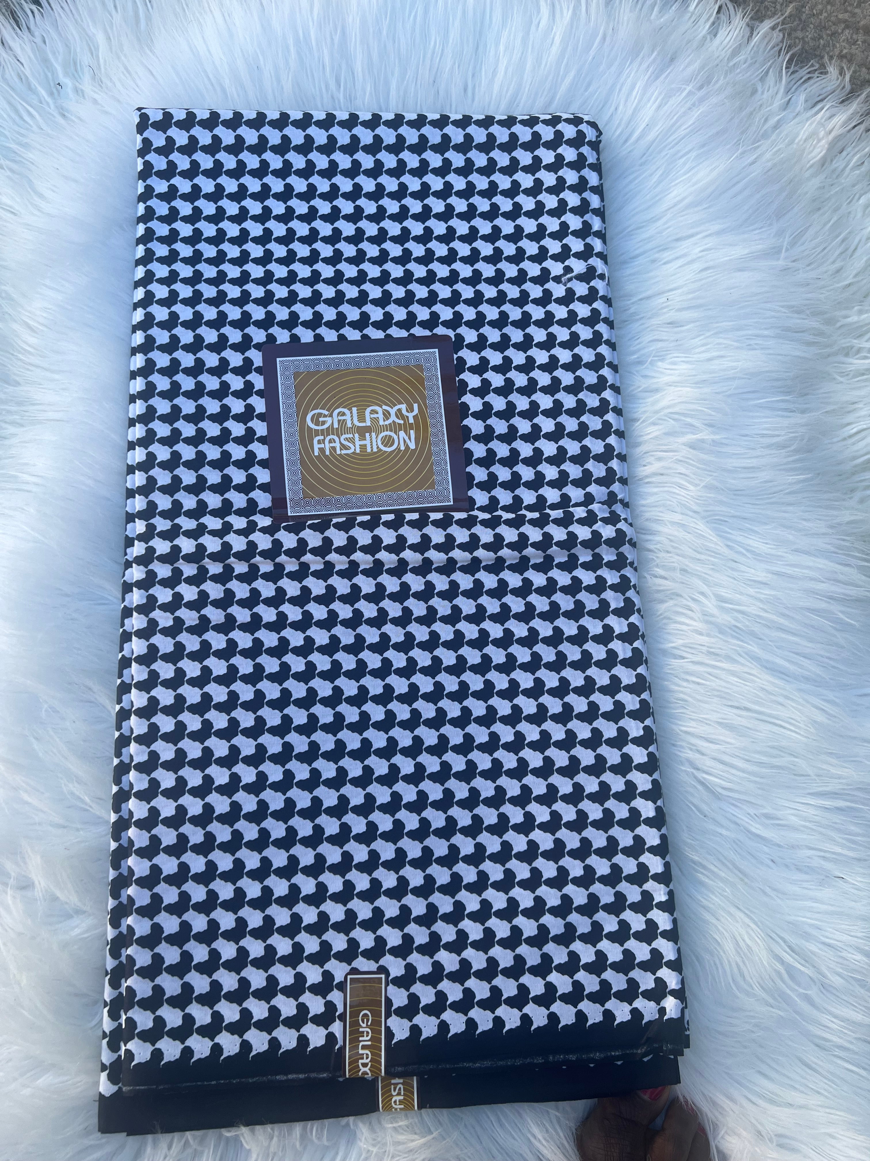 White and Black Mini African Ankara Fabricn,Wax