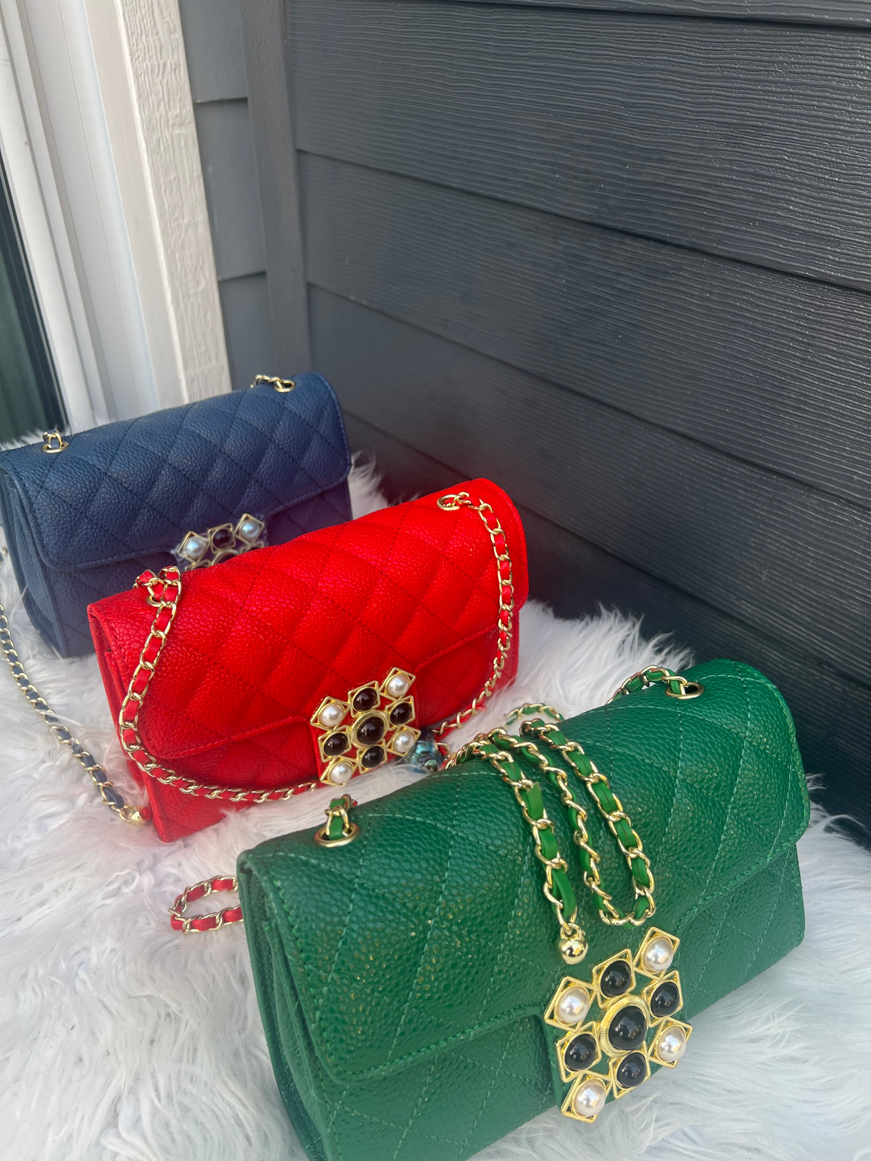 red quilted flap shoulder crossbody bag