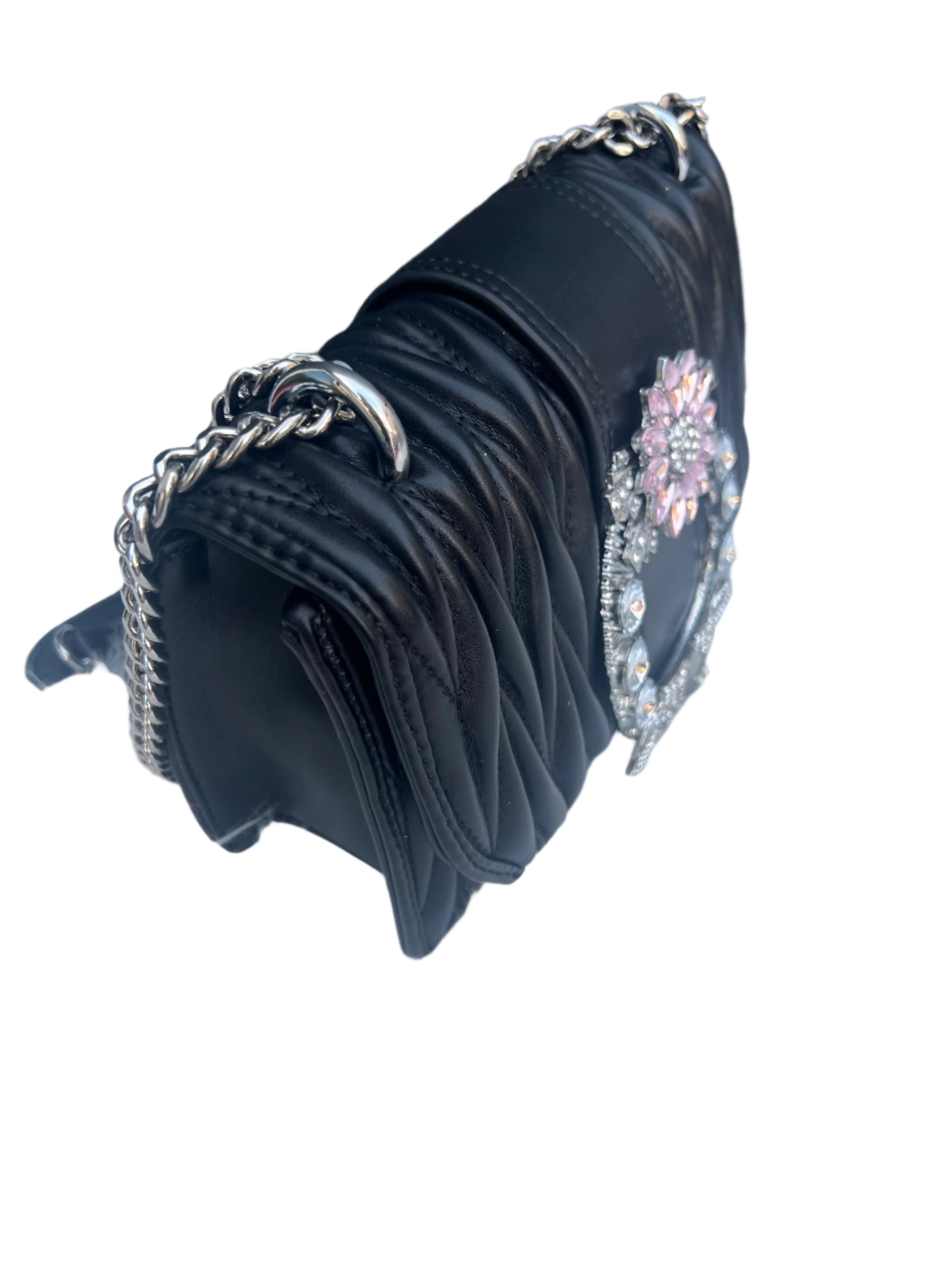 Rhinestone Diamond Plaid Chain Bag, Square Leather Handbag for Women, Shiny Shoulder Messenger Bag, Elegant Sparkly Purse for Parties Events