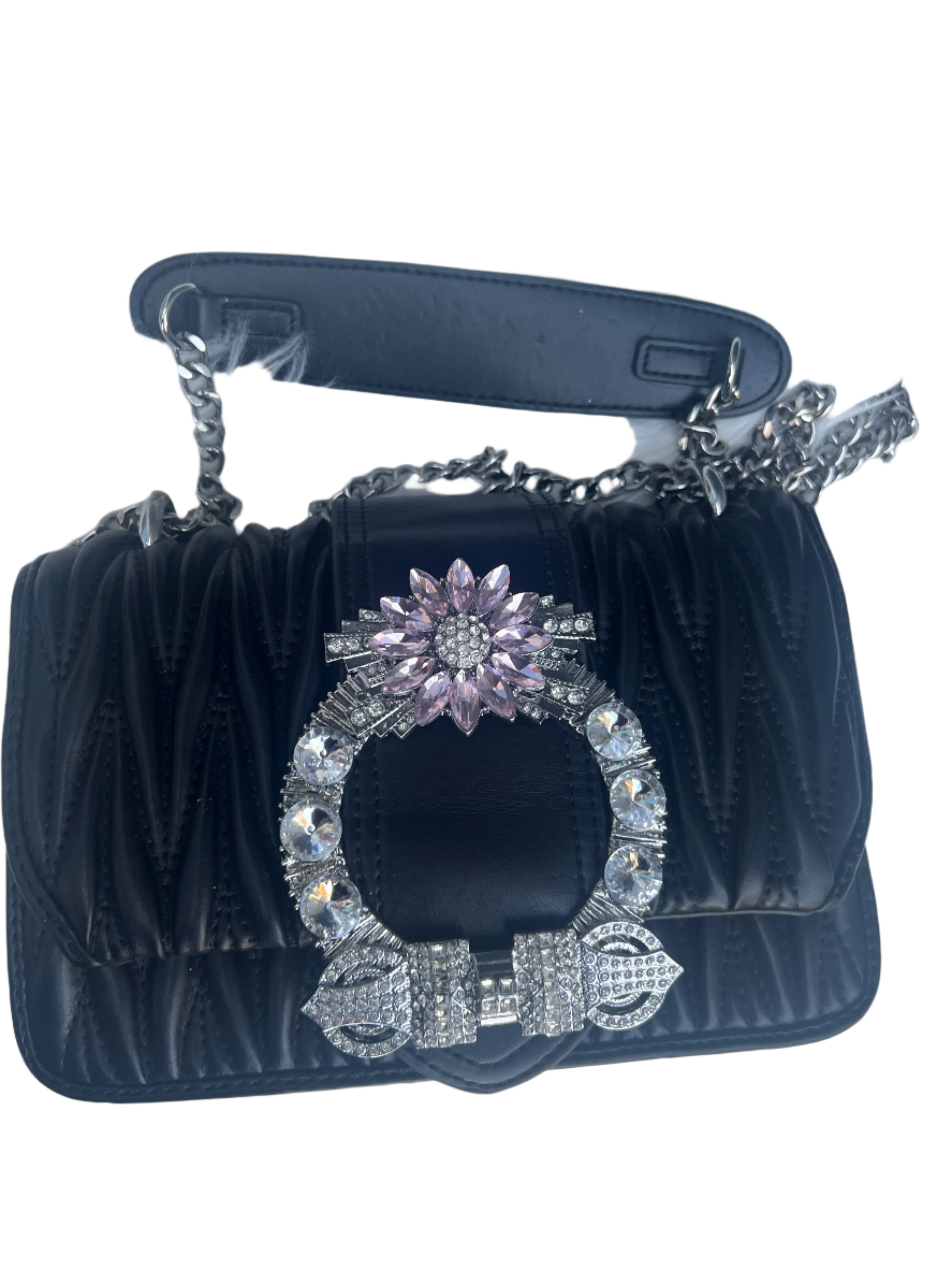 Rhinestone Diamond Plaid Chain Bag, Square Leather Handbag for Women, Shiny Shoulder Messenger Bag, Elegant Sparkly Purse for Parties Events