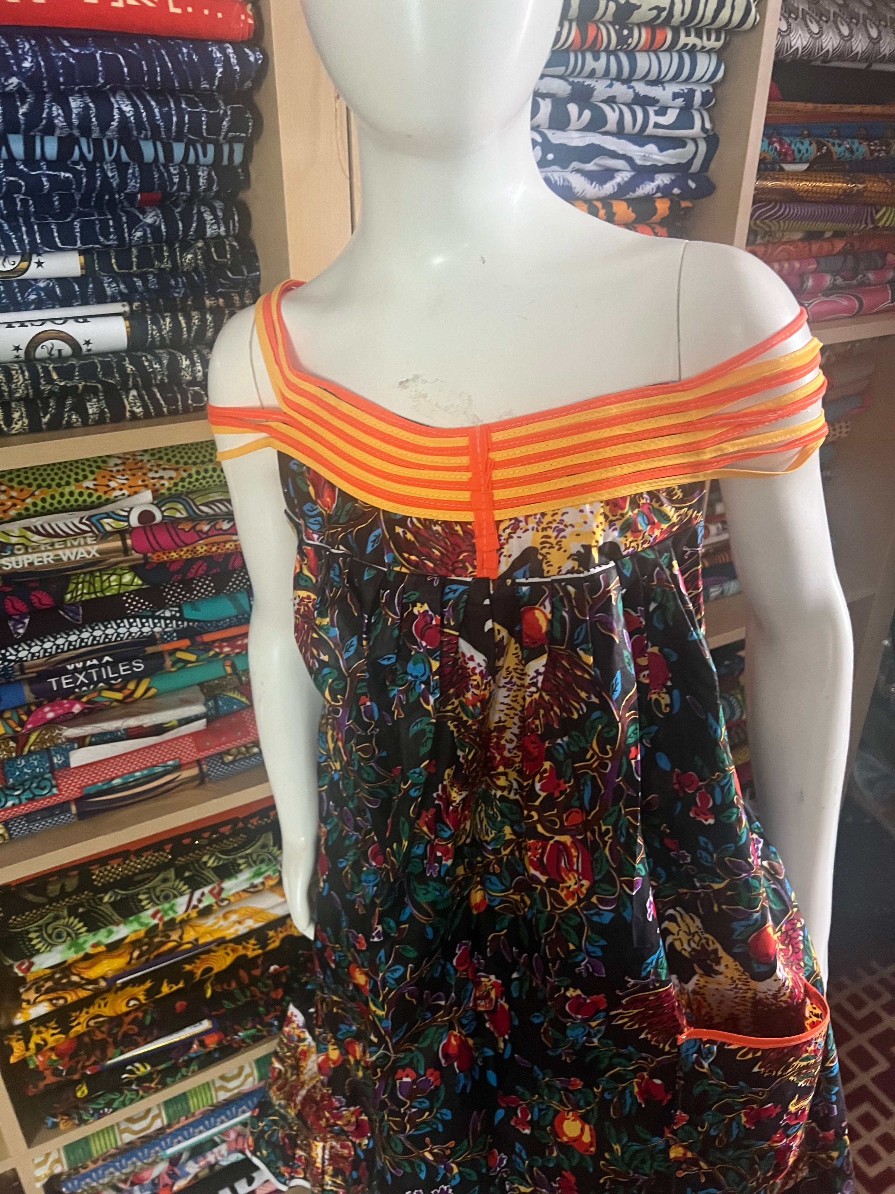 mini Kaba for child 12 to 15 years with ankara fabric ,african clothes