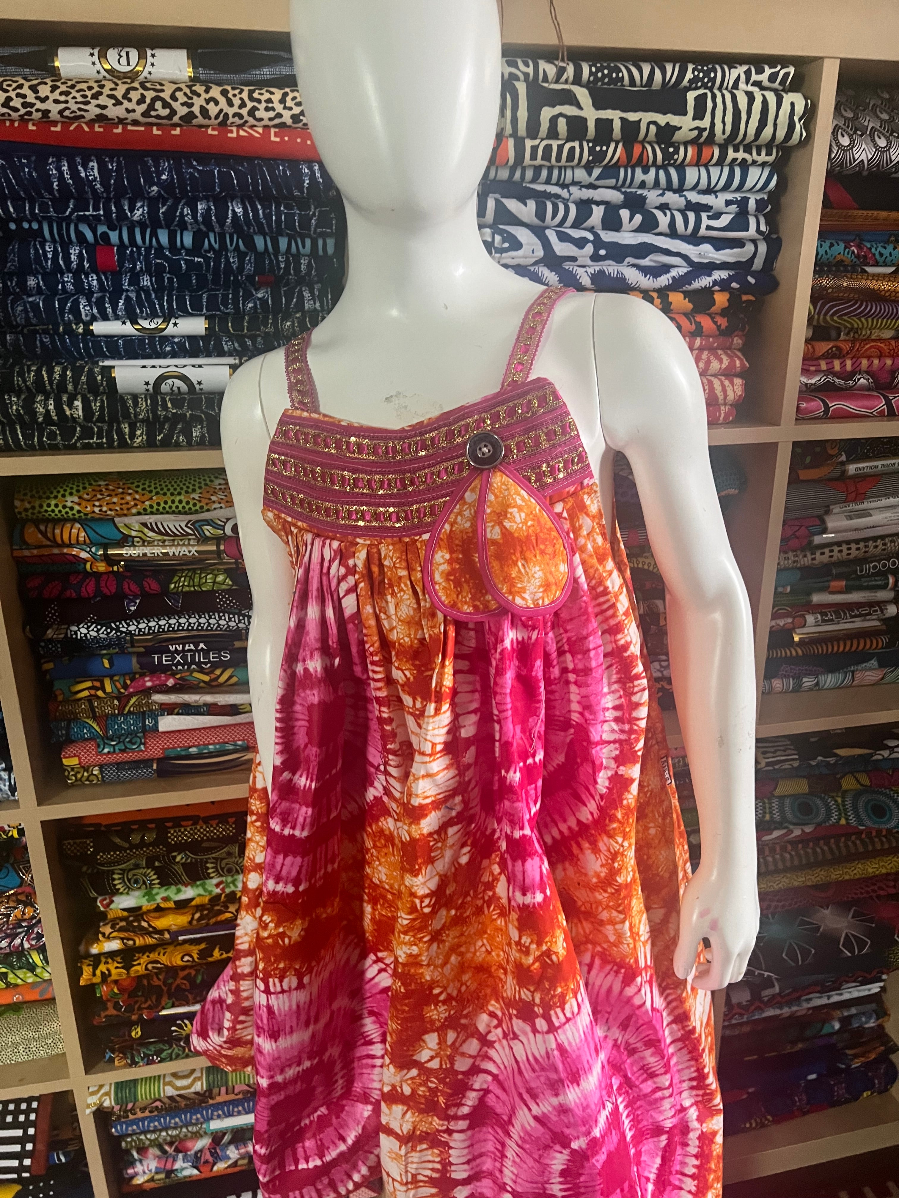 mini kaba for child 12 to 15 yeard  with ankara fabric african clothes