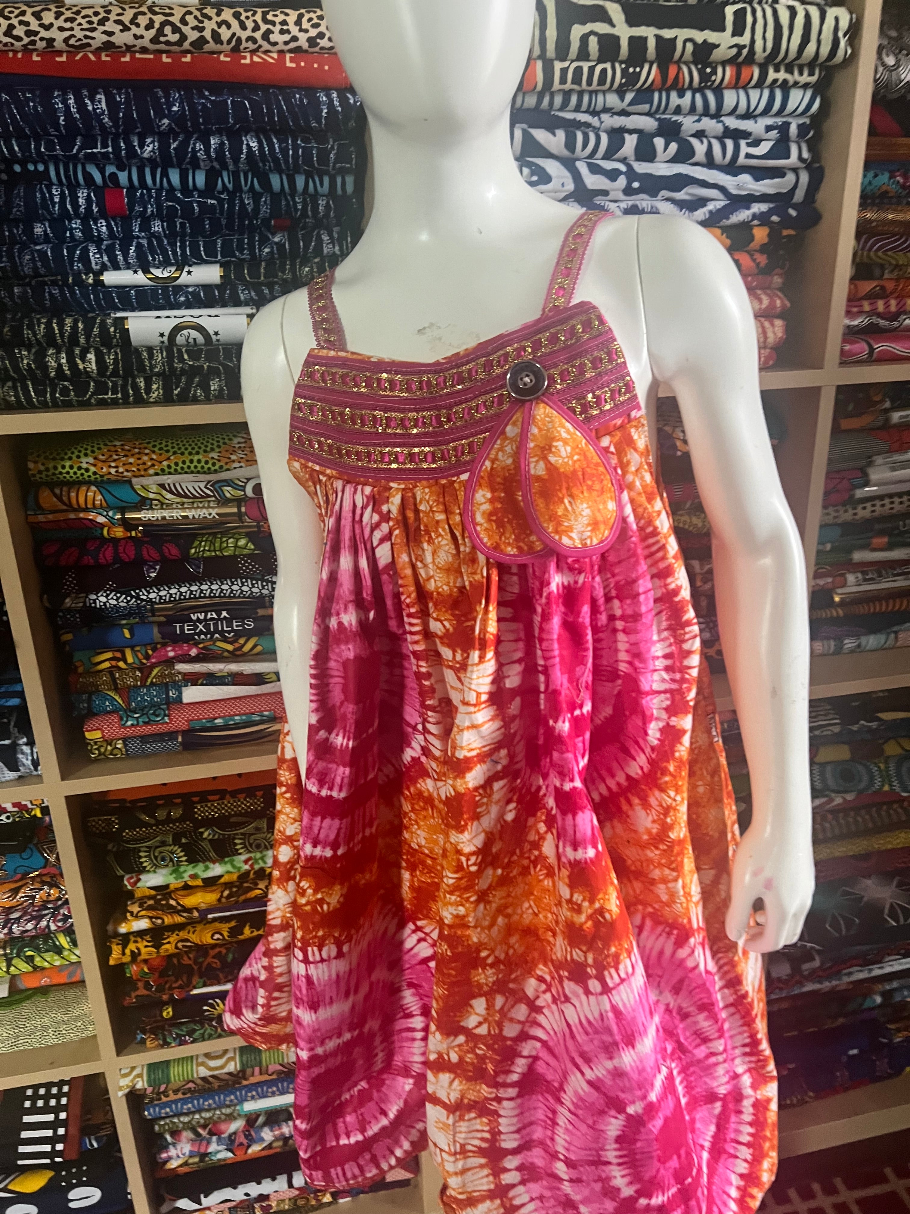 mini kaba for child 12 to 15 yeard  with ankara fabric african clothes