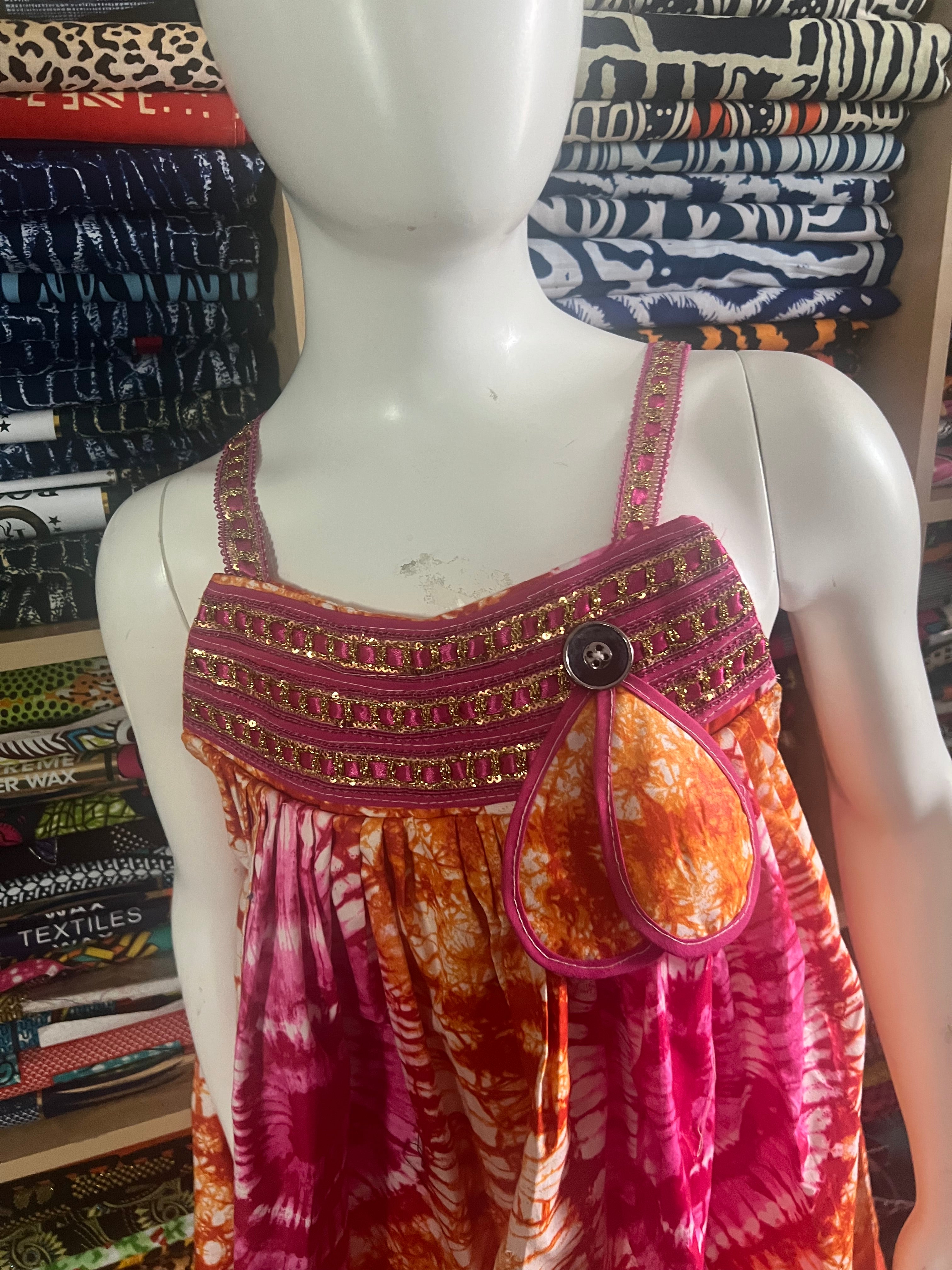 mini kaba for child 12 to 15 yeard  with ankara fabric african clothes