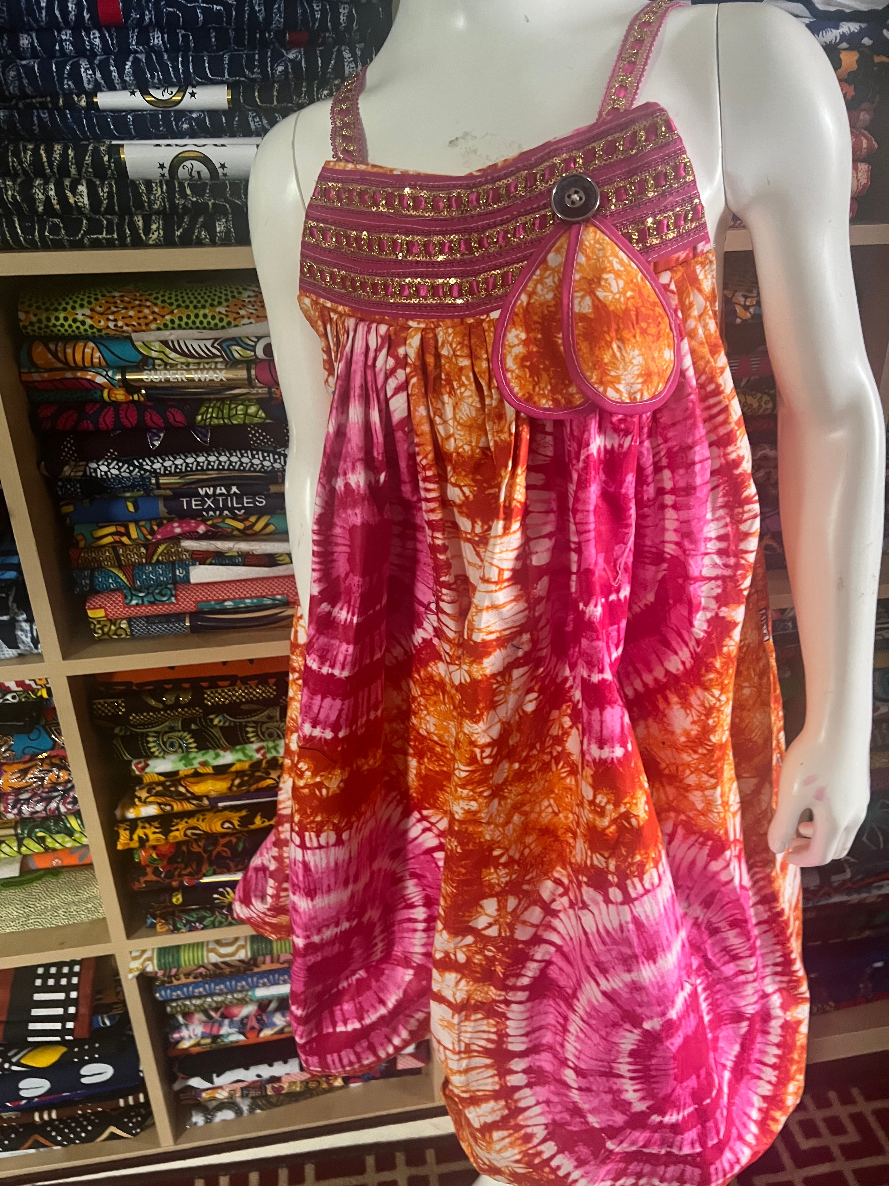 mini kaba for child 12 to 15 yeard  with ankara fabric african clothes