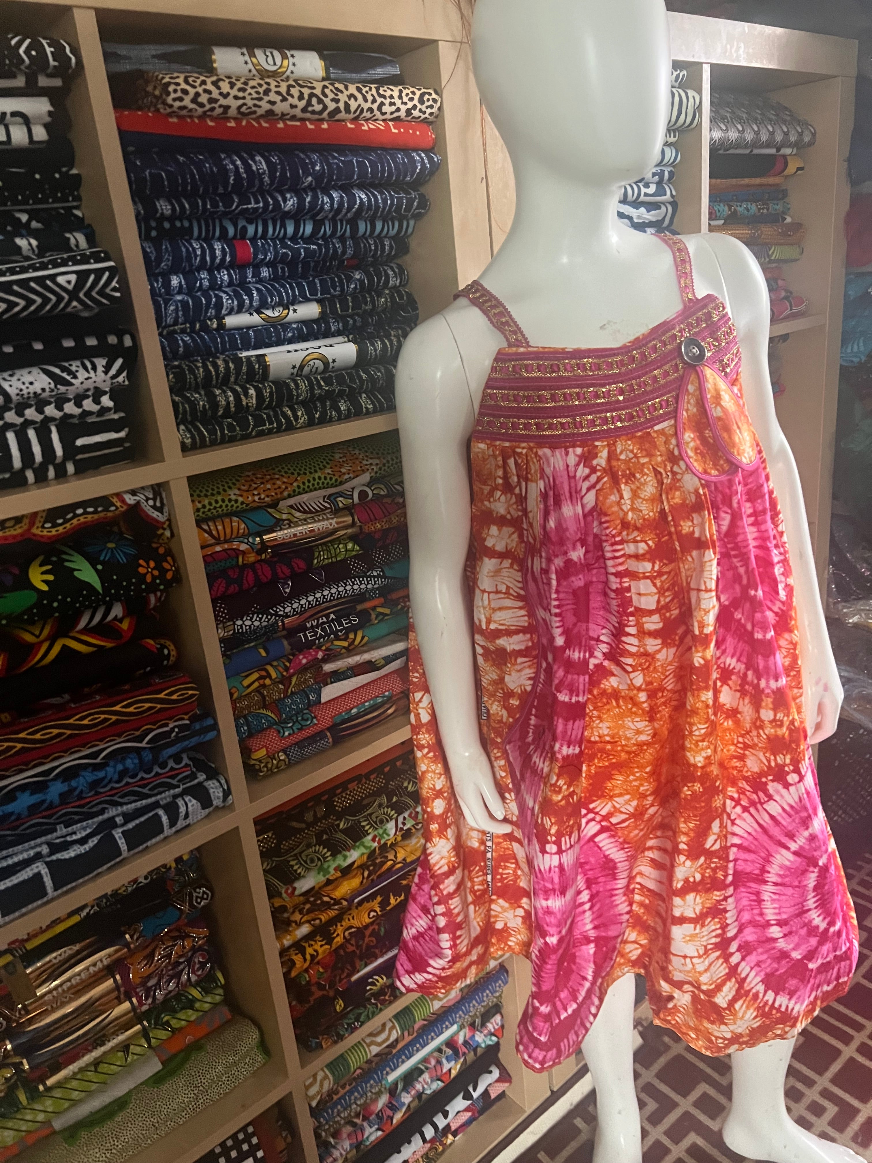 mini kaba for child 12 to 15 yeard  with ankara fabric african clothes