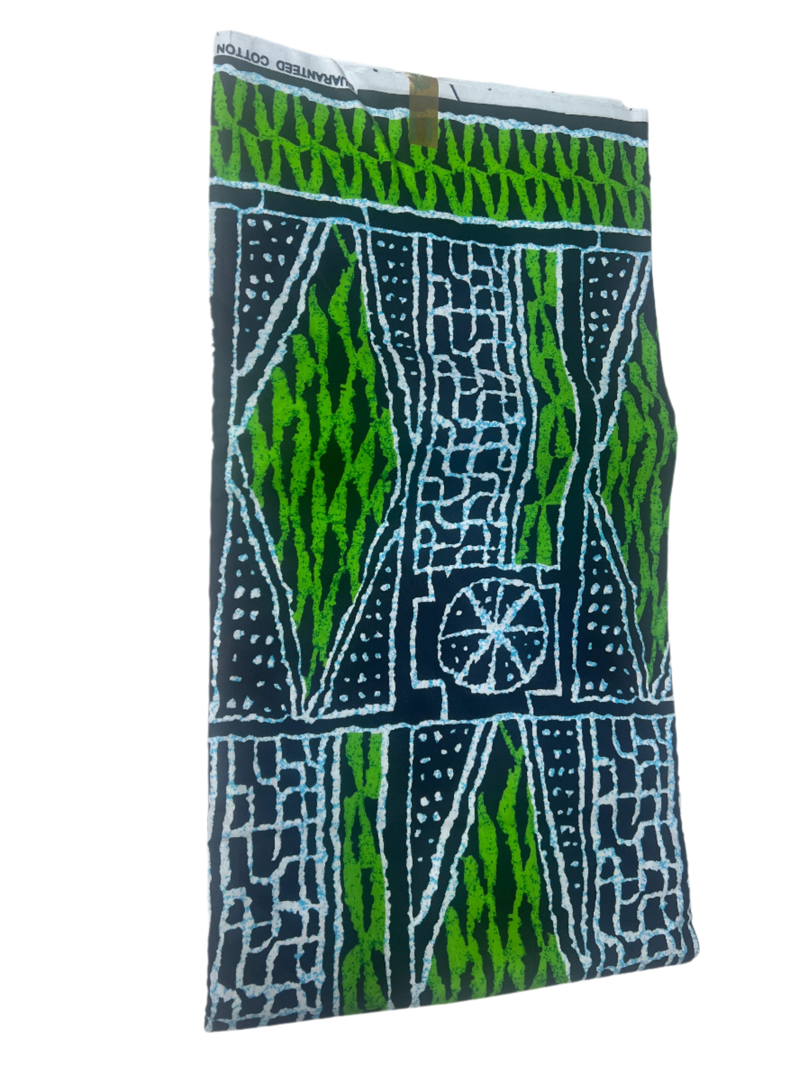 100% Cotton African Print  Wax green ,Bamileke ndop Traditional  African