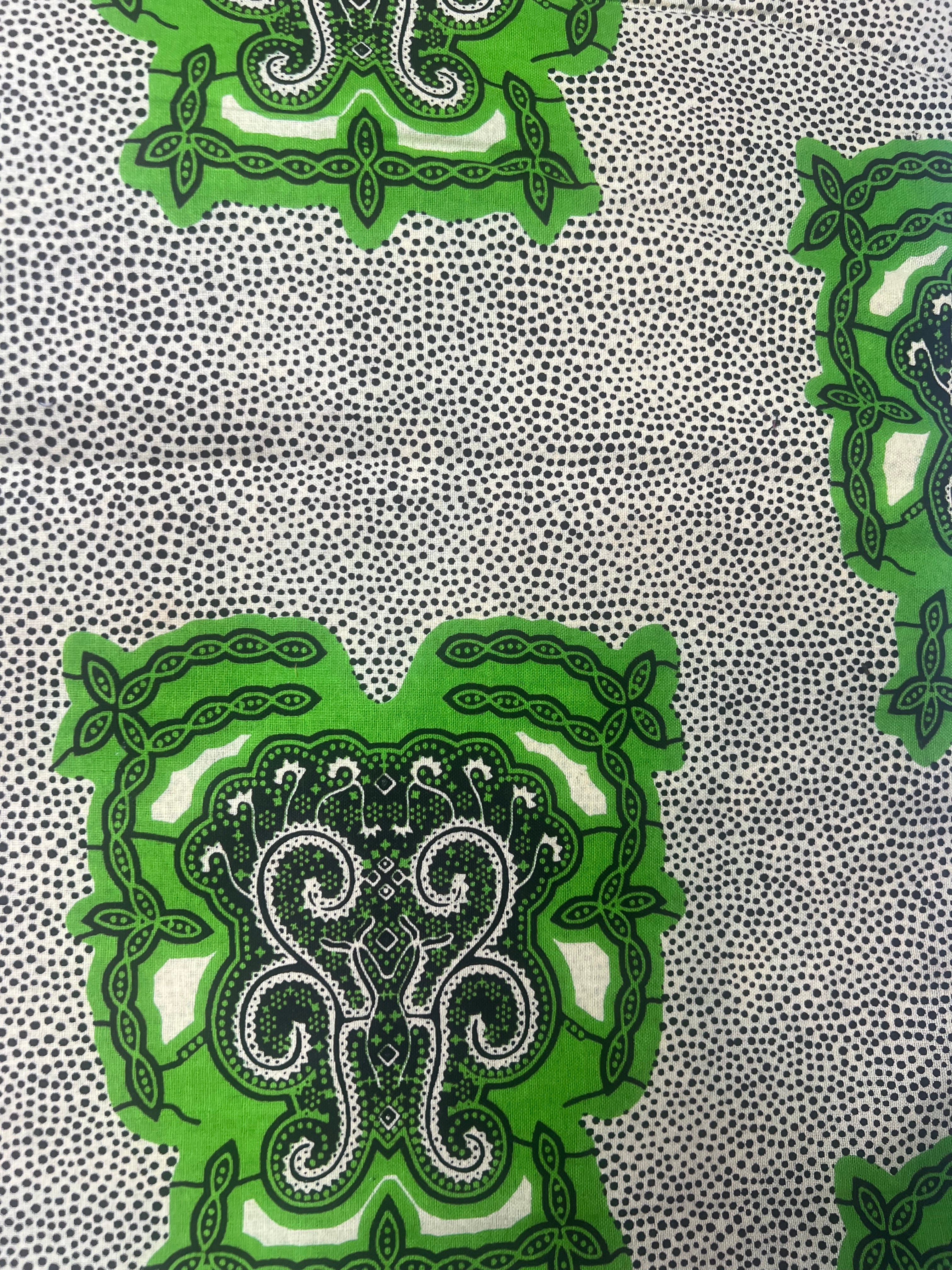 100% Cotton African Ankara Print Fabric Wax green Vibrant Patterned, Traditional Ankara African Fabric for Sewing **ITEM SOLD by YARD**