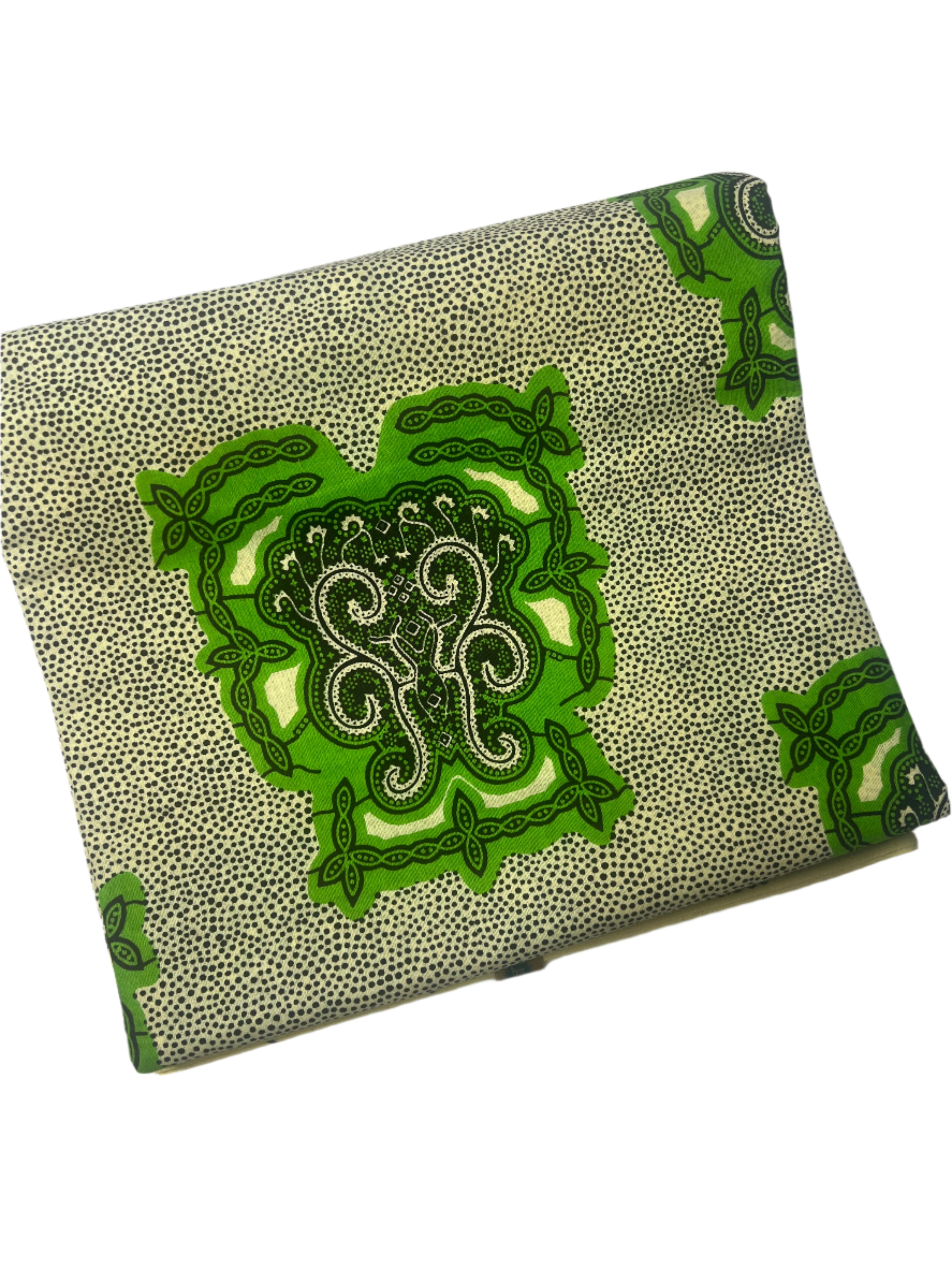 100% Cotton African Ankara Print Fabric Wax green Vibrant Patterned, Traditional Ankara African Fabric for Sewing **ITEM SOLD by YARD**