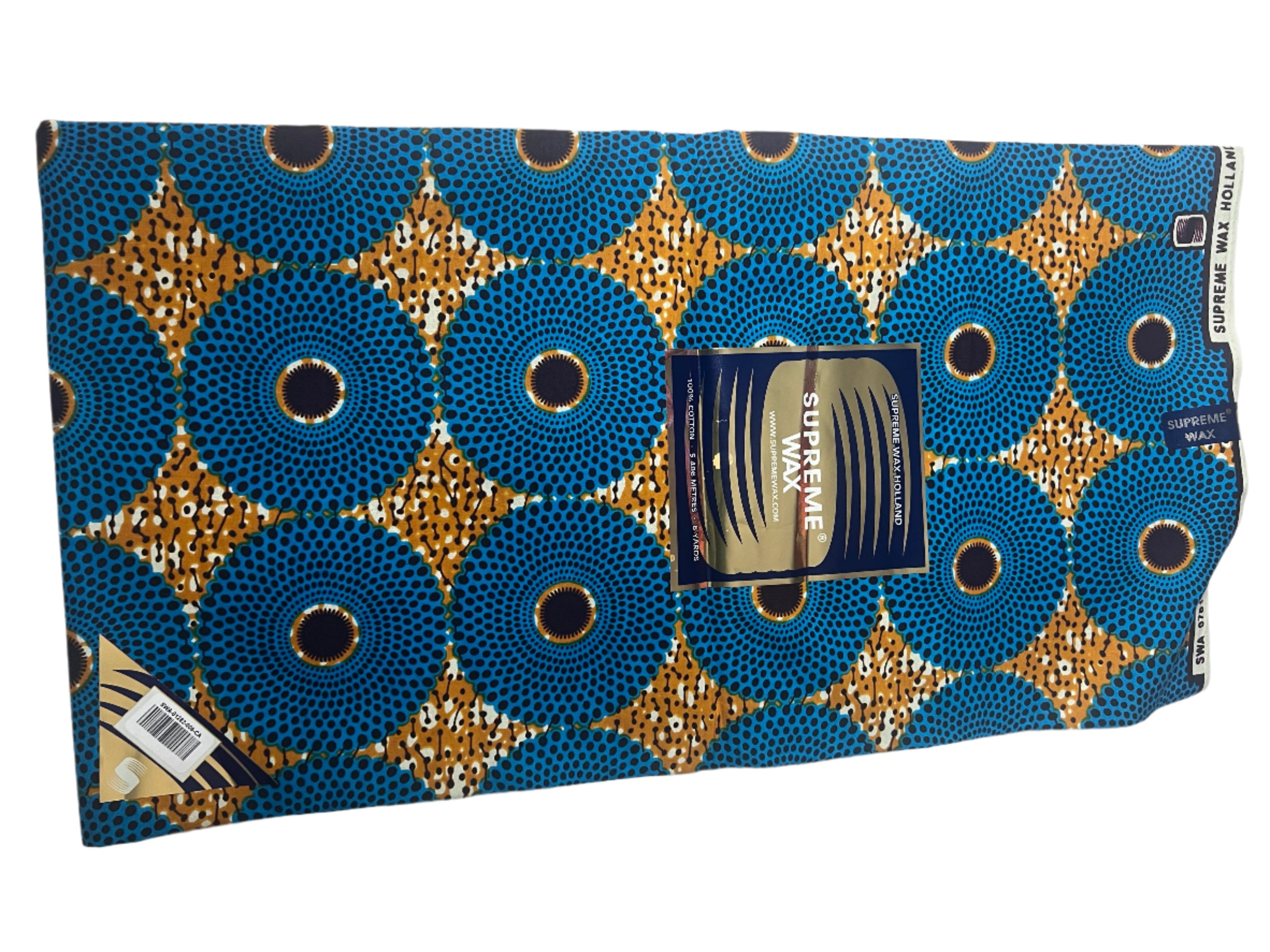 100% Cotton African Ankara Print Fabric Blue And Green Wax , Ankara African Fabric for Sewing **ITEM SOLD by YARD**