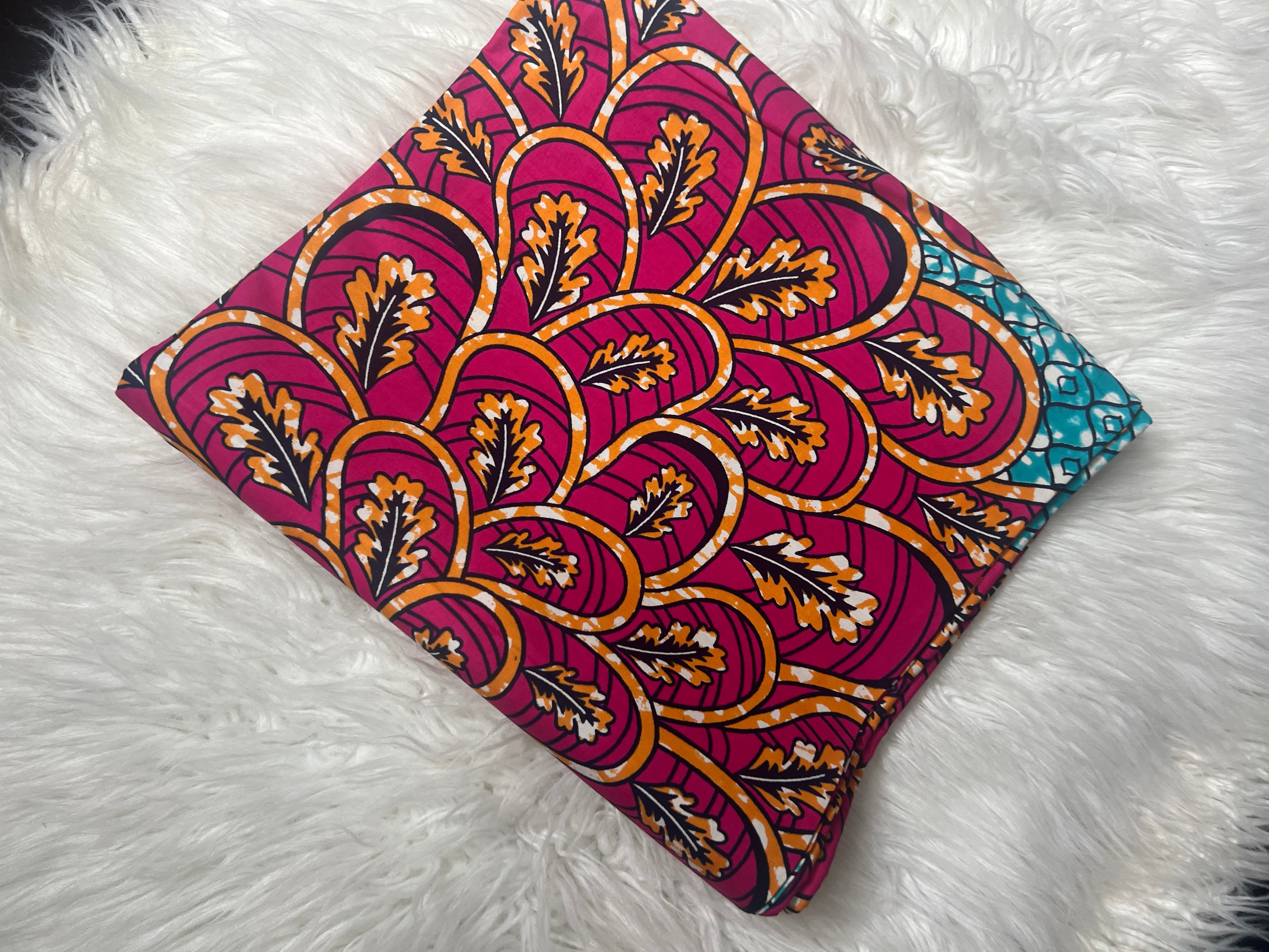 Supreme Super Wax 100% Cotton African Fabric 6 Yard Ankara Fabric Print Fabric Dashiki Long Skirts **ITEM SOLD by YARD**