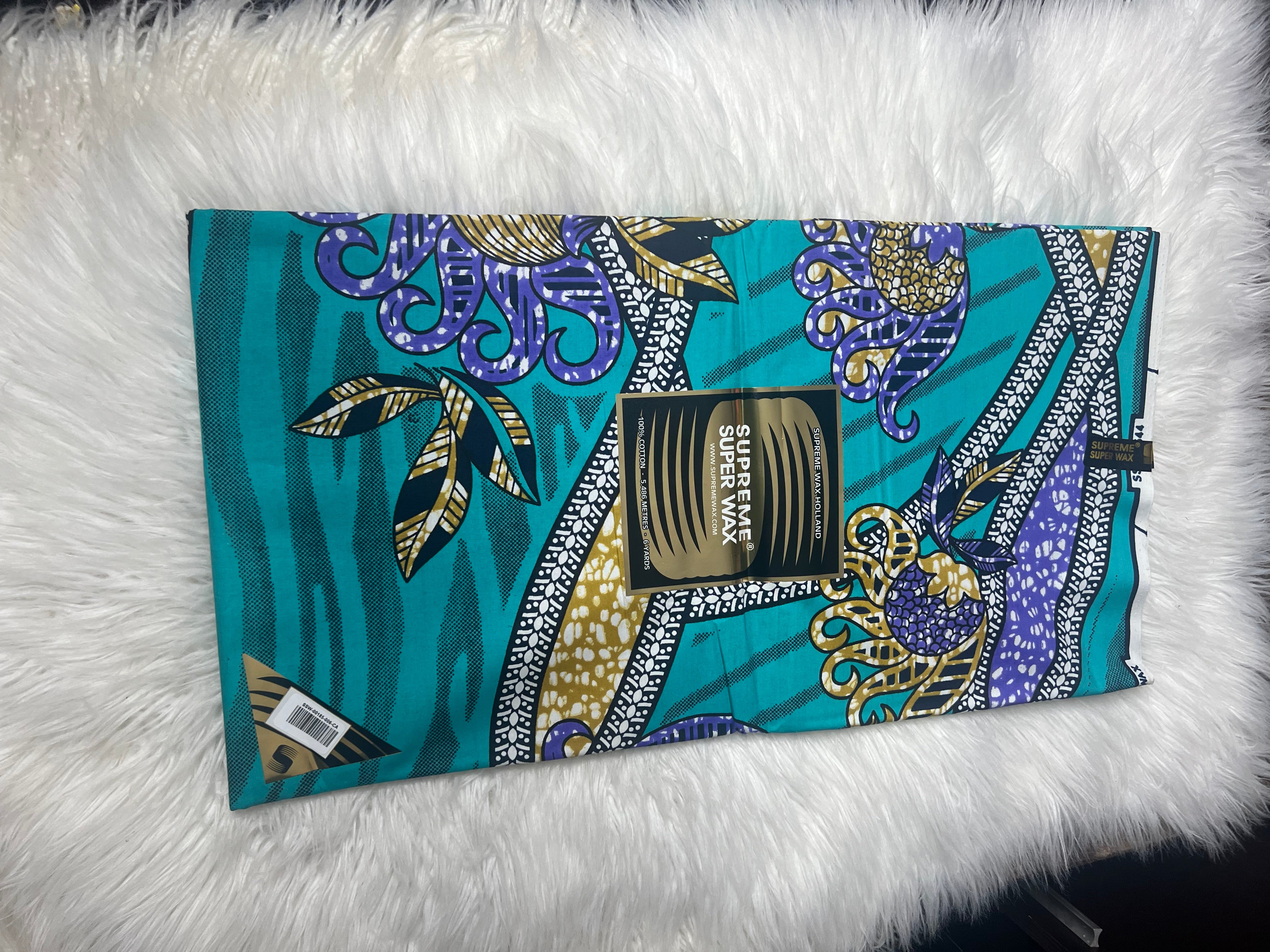 Supreme Super wax 100% Cotton African Ankara Print African fabric / African textiles/ African prints/ Clothing **ITEM SOLD by YARD**