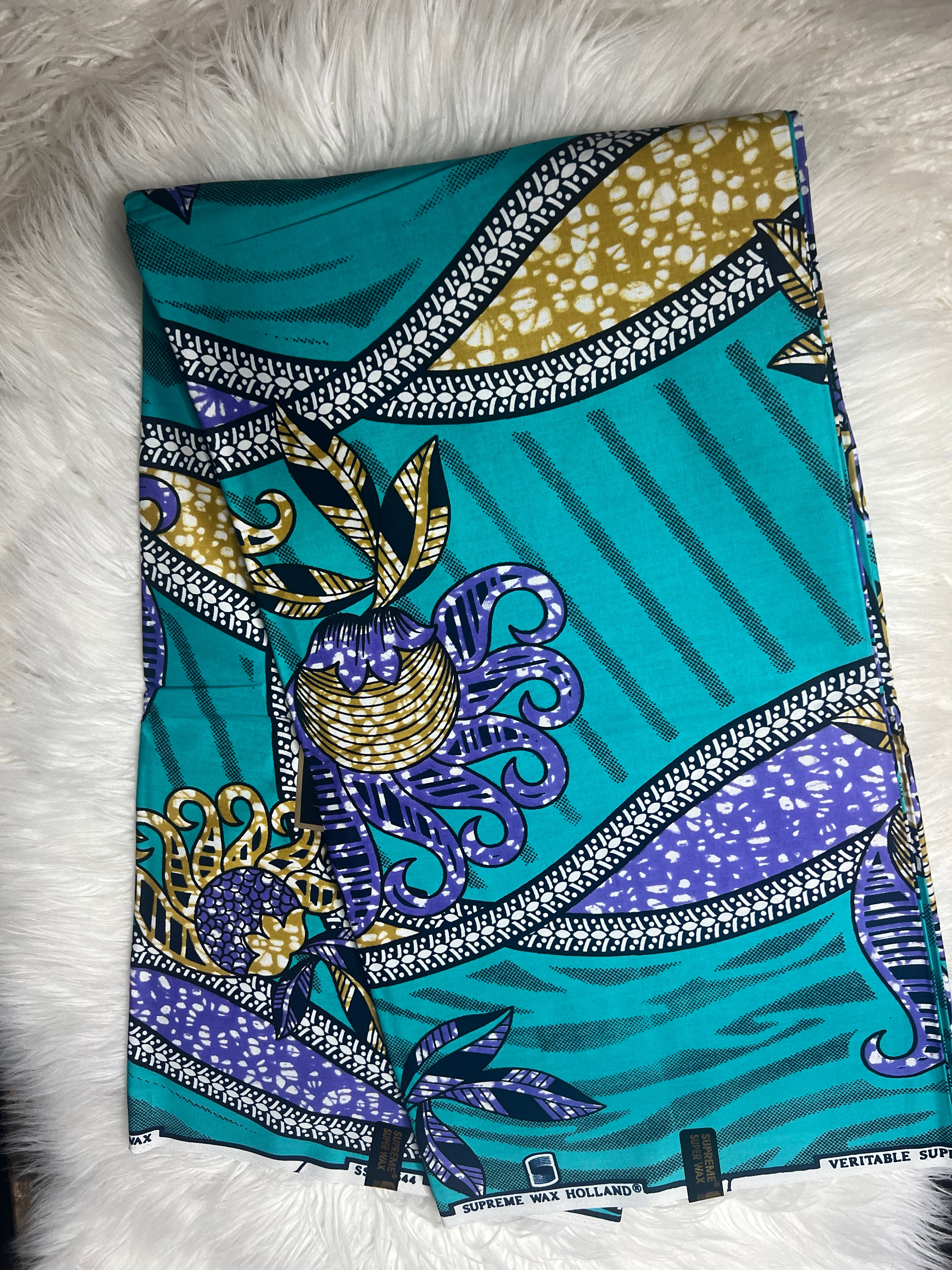 Supreme Super wax 100% Cotton African Ankara Print African fabric / African textiles/ African prints/ Clothing **ITEM SOLD by YARD**