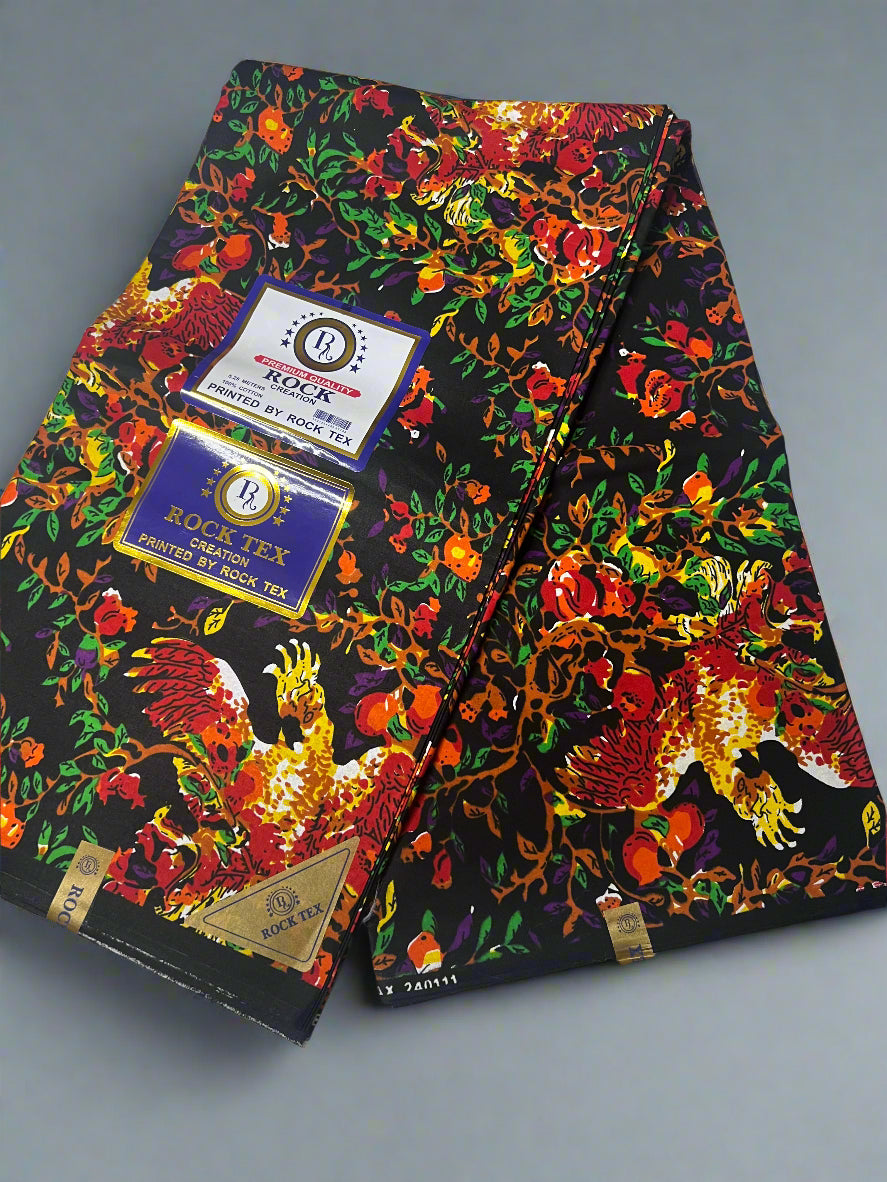 100% Cotton African Ankara Print Fabric Multicolored flower Wax Vibrant Patterned, Ankara African Fabric for Sewing **ITEM SOLD by YARD**