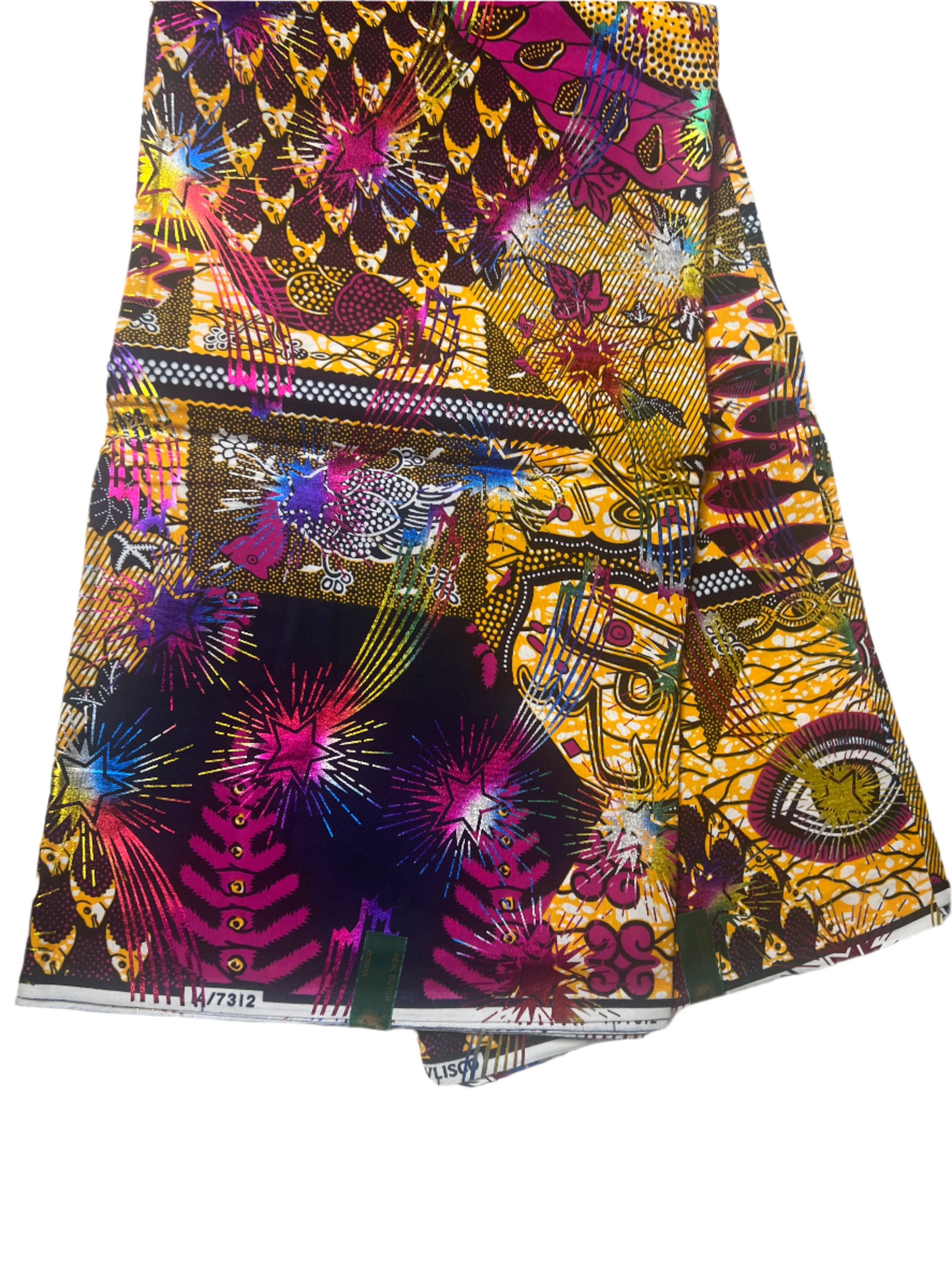 100% Cotton African Ankara Print Fabric Multicolor Vibrant Patterned Textile, Traditional African Fabric for Sewing **ITEM SOLD by YARD**