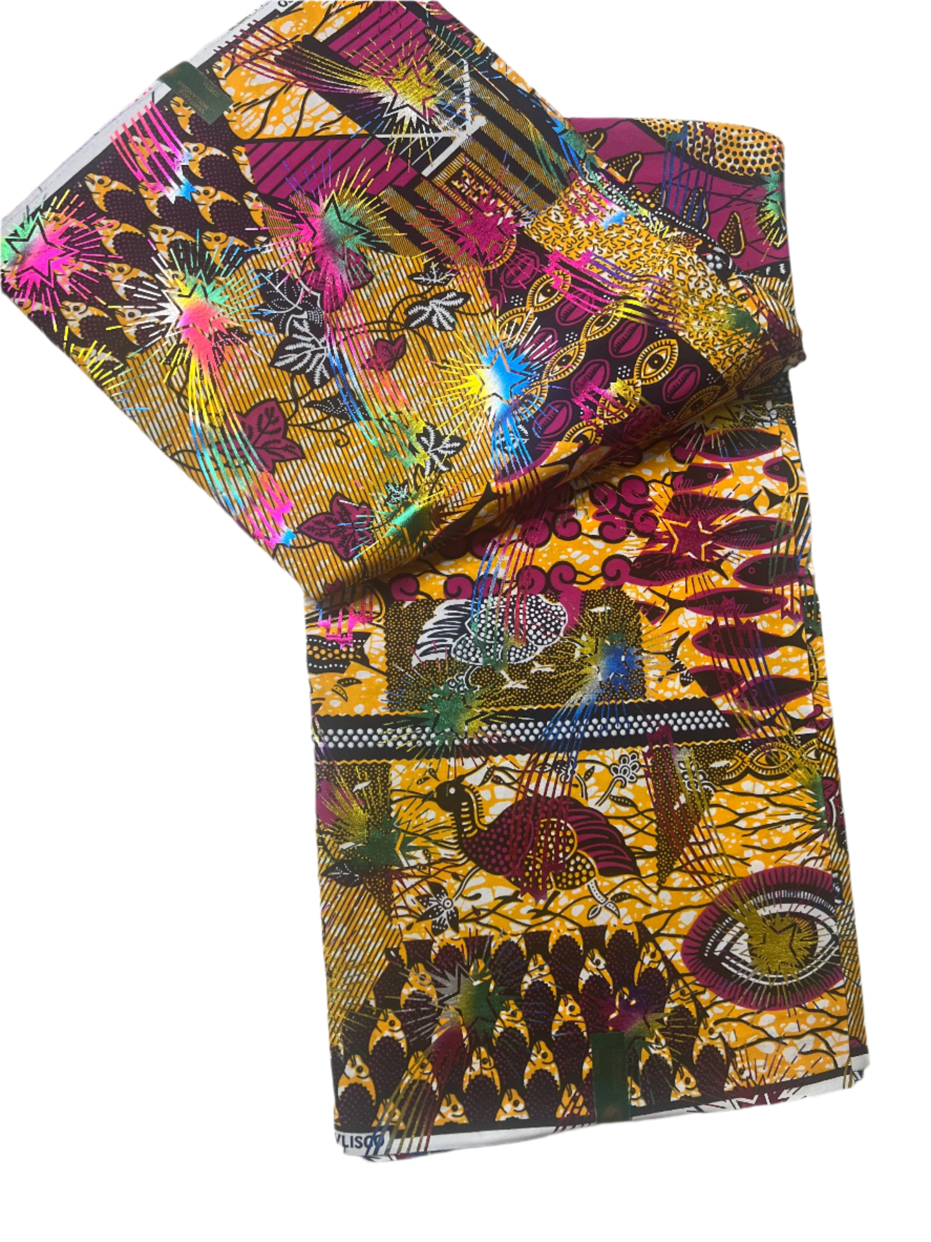 100% Cotton African Ankara Print Fabric Multicolor Vibrant Patterned Textile, Traditional African Fabric for Sewing **ITEM SOLD by YARD**