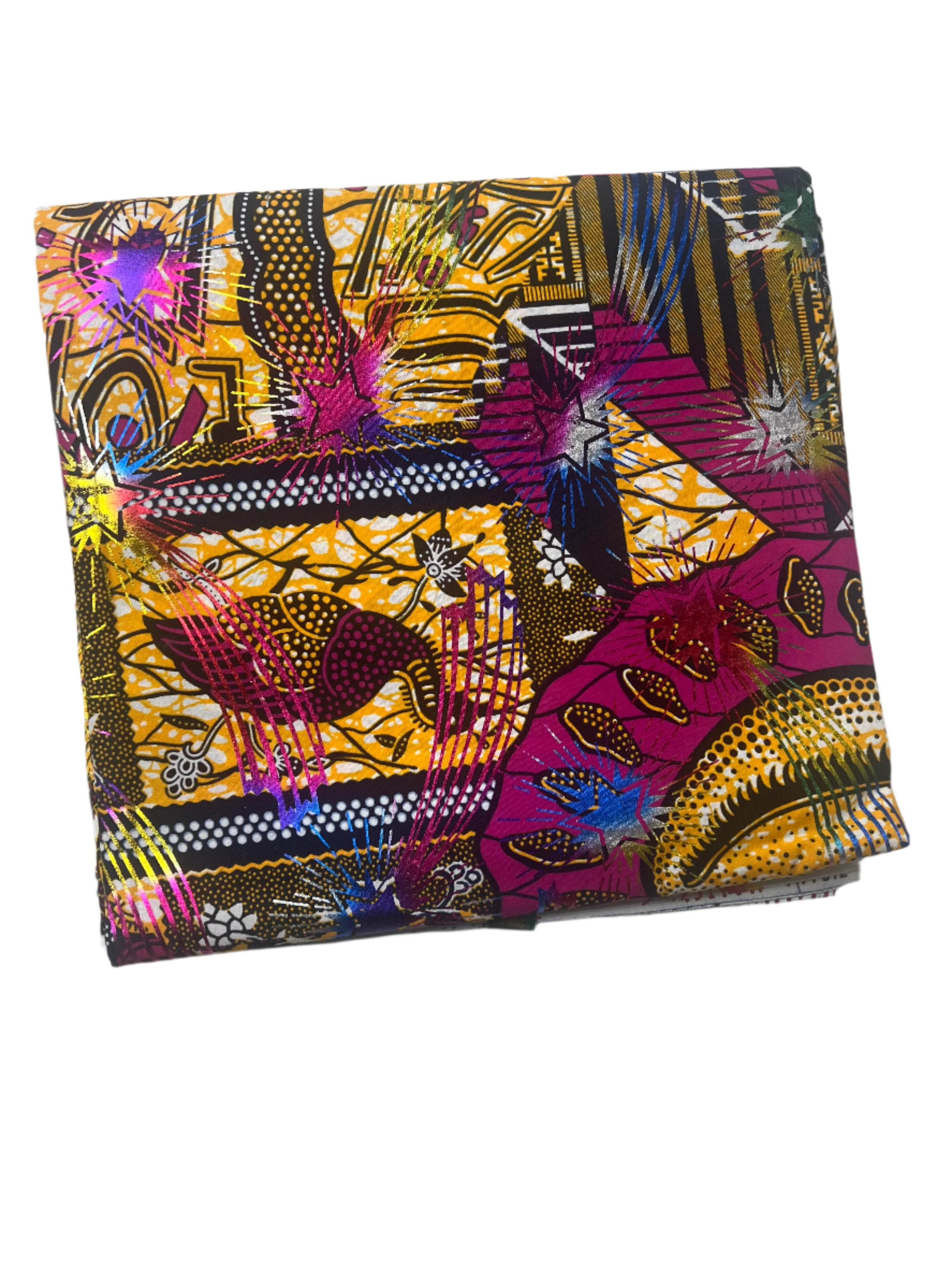 100% Cotton African Ankara Print Fabric Multicolor Vibrant Patterned Textile, Traditional African Fabric for Sewing **ITEM SOLD by YARD**