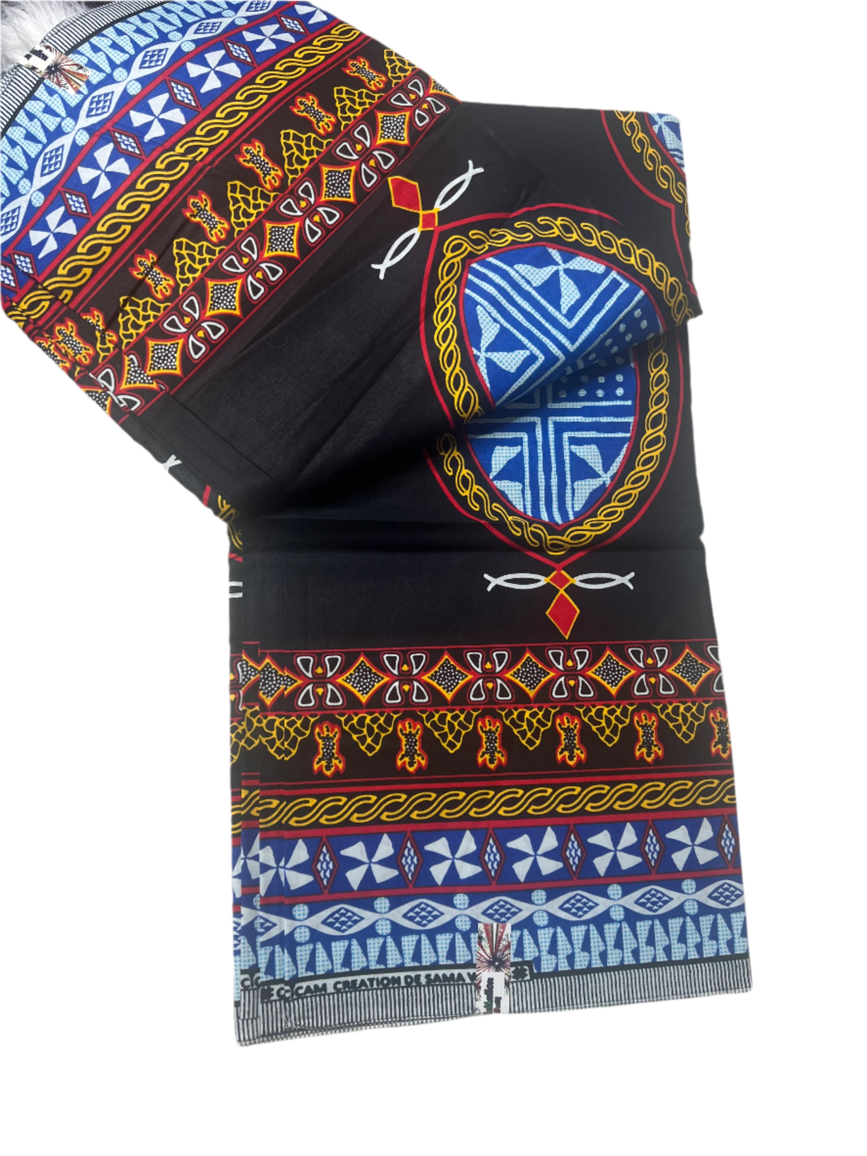 100% Cotton Cameroon Atoghu/Ndop African Ankara Print Fabric, Traditional Ankara African Fabric for Sewing **ITEM SOLD by YARD**