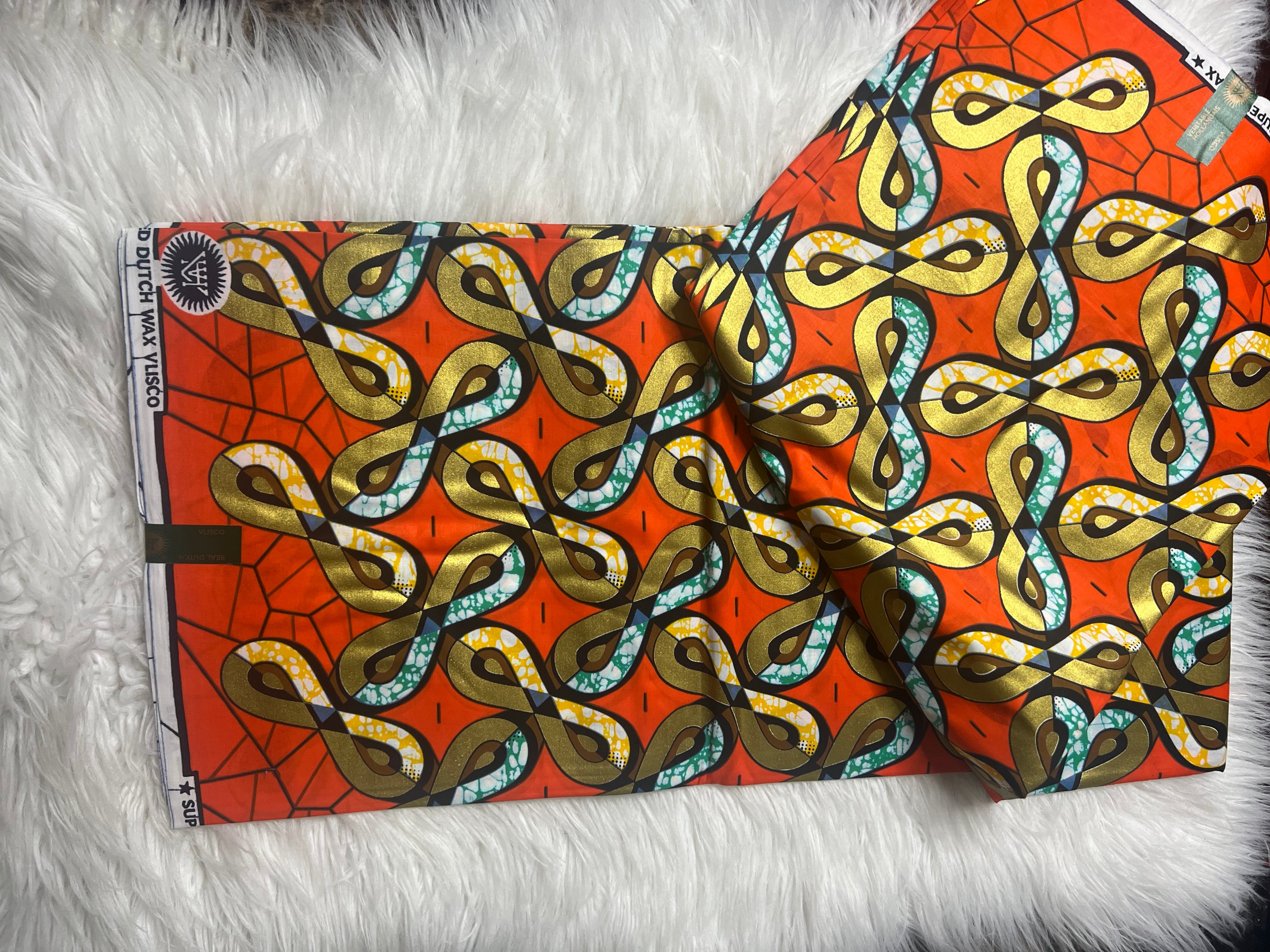 African Prints Ankara Wax Print Fabric with Sequins Wax