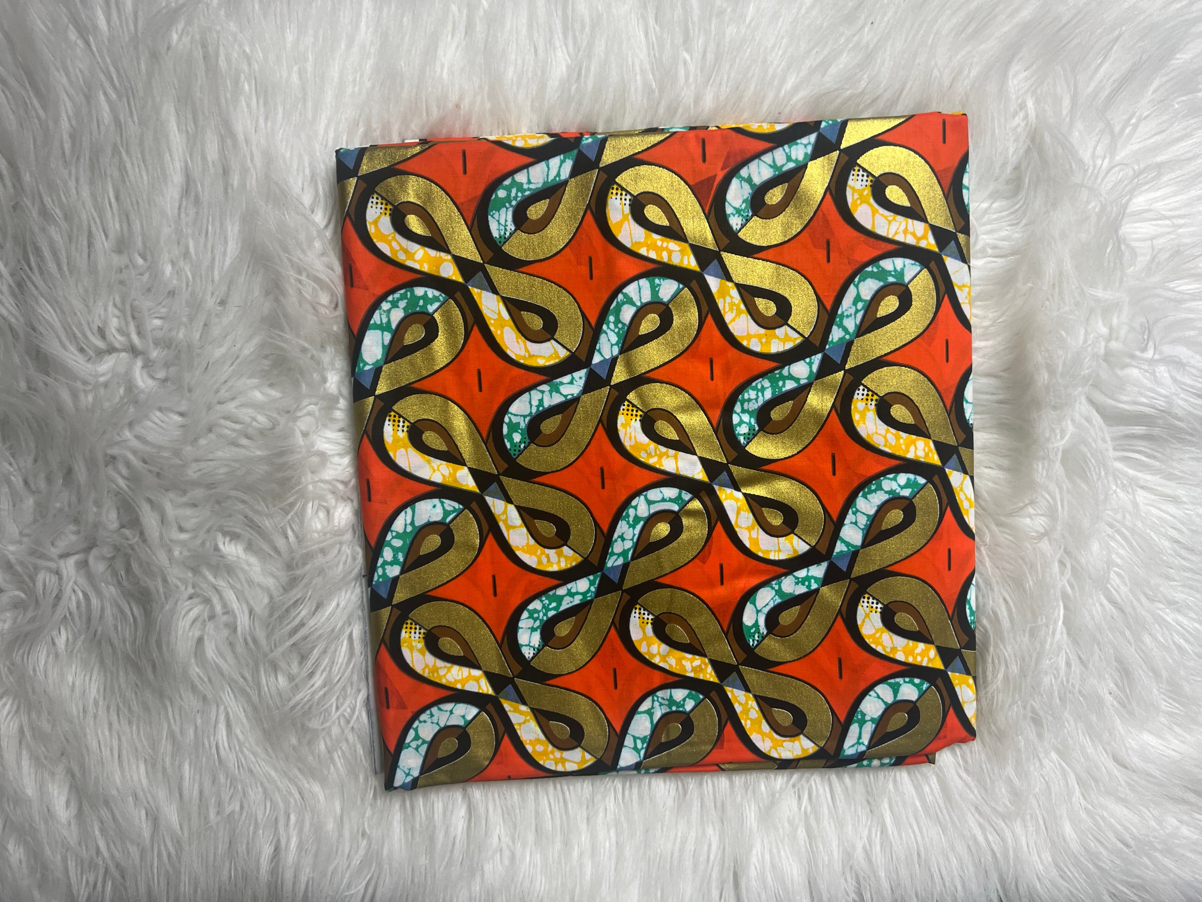 African Prints Ankara Wax Print Fabric with Sequins Wax