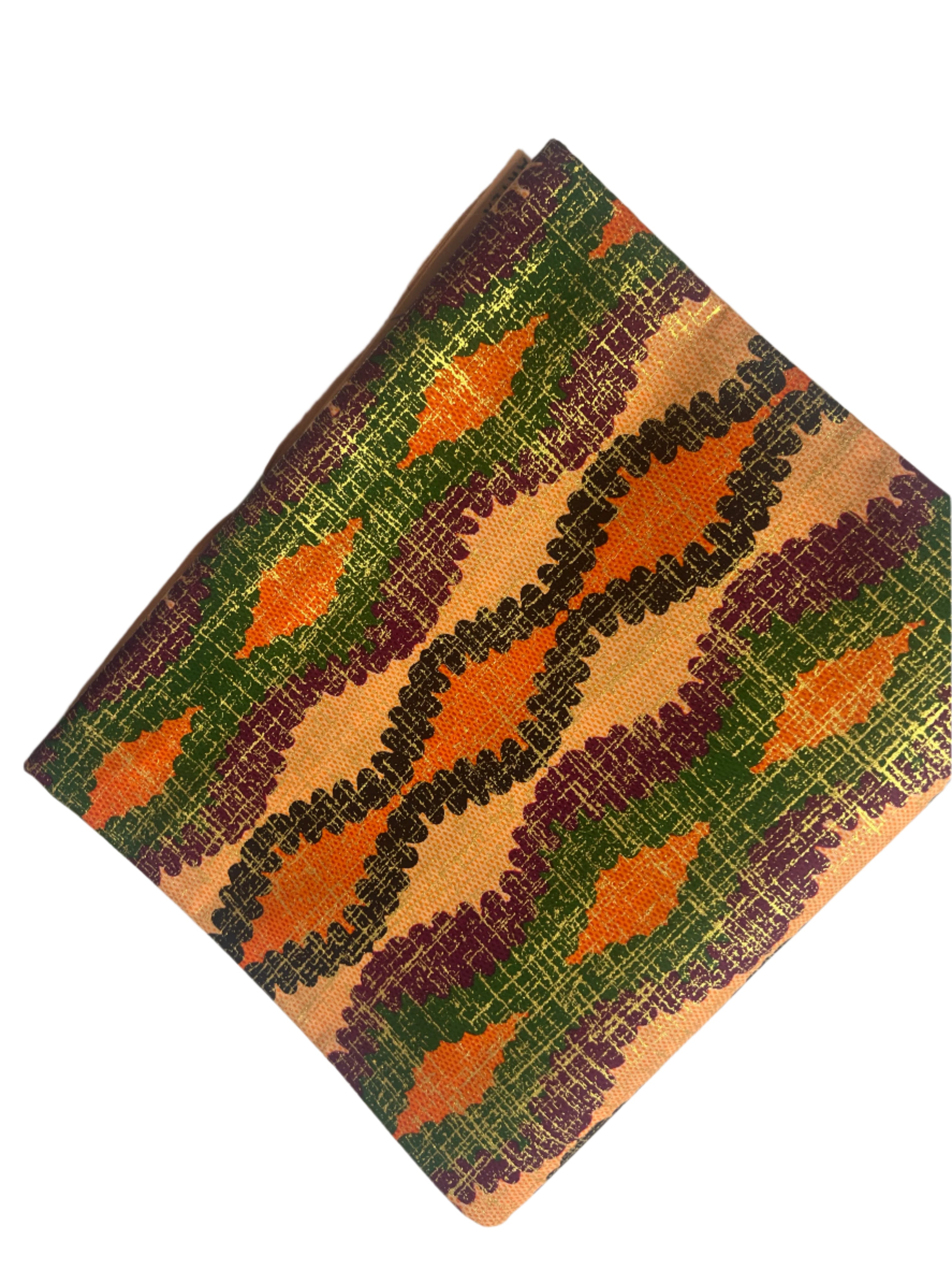 100% Cotton African Hitartex Ankara Print Fabric Wax motif kente gold, Traditional Ankara African Fabric for Sewing **ITEM SOLD by YARD**