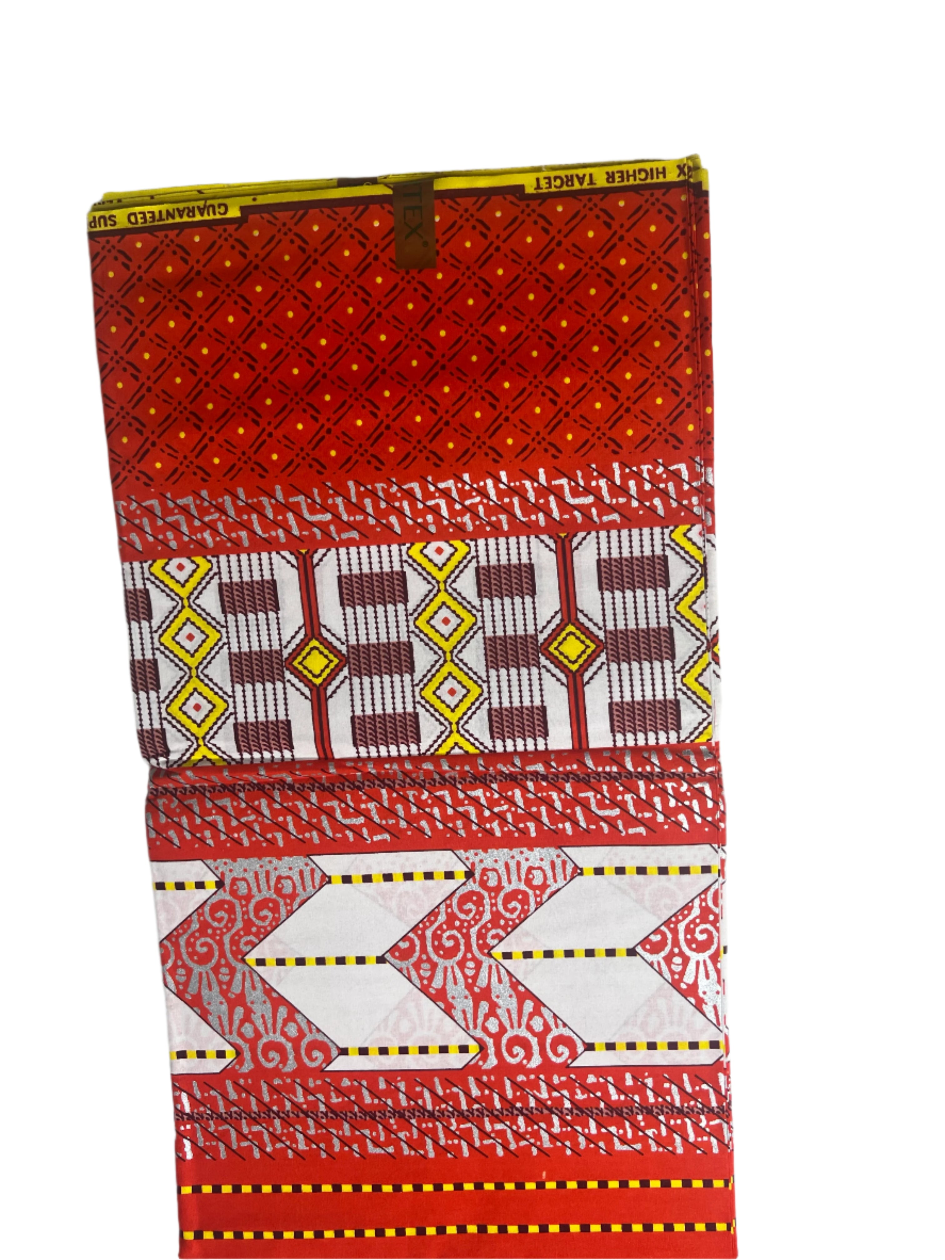 100% Cotton African Hitartex Ankara Print Fabric Wax motif kente orange, Traditional Ankara African Fabric for Sewing **ITEM SOLD by YARD**
