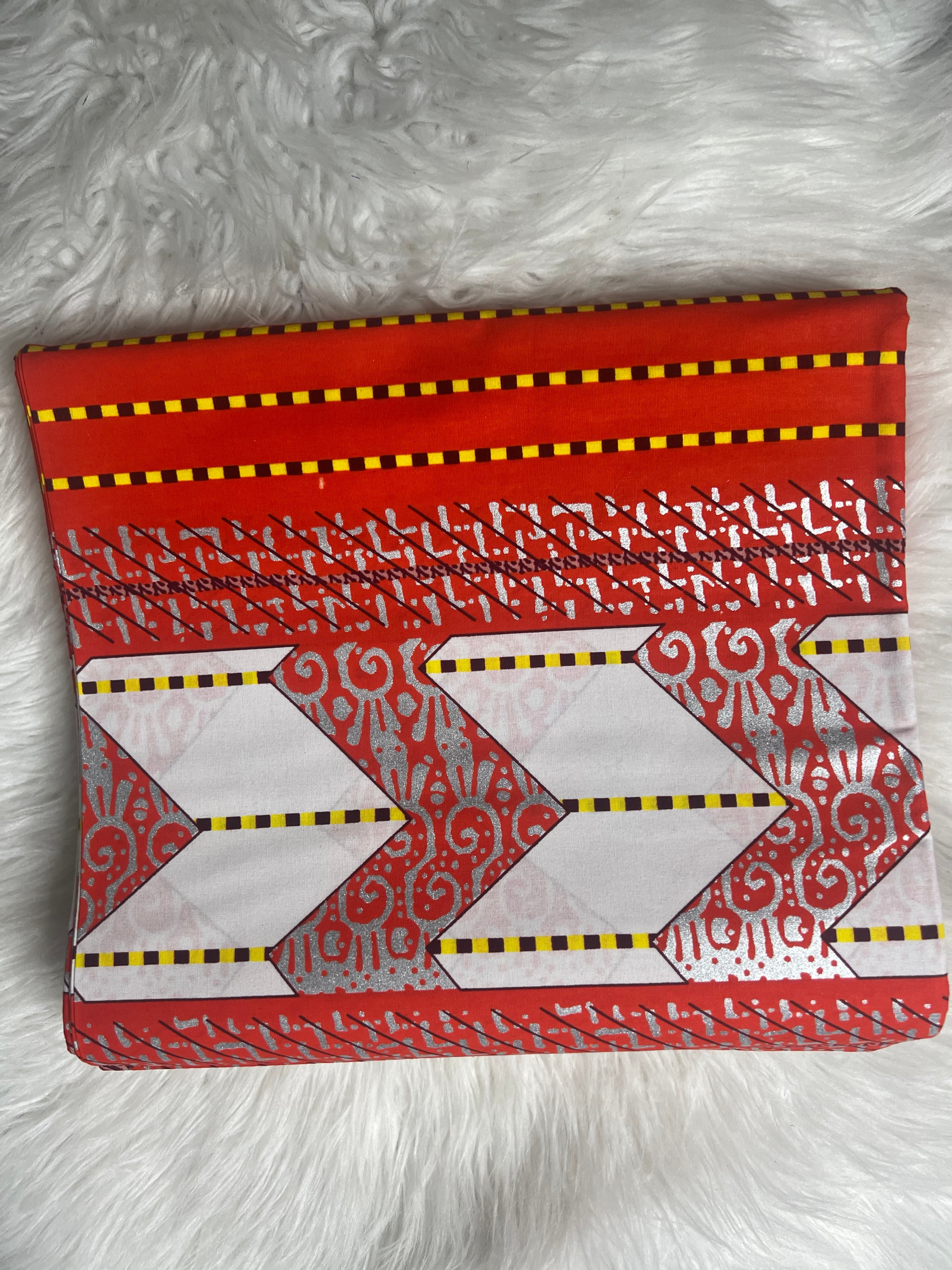 100% Cotton African Hitartex Ankara Print Fabric Wax motif kente orange, Traditional Ankara African Fabric for Sewing **ITEM SOLD by YARD**