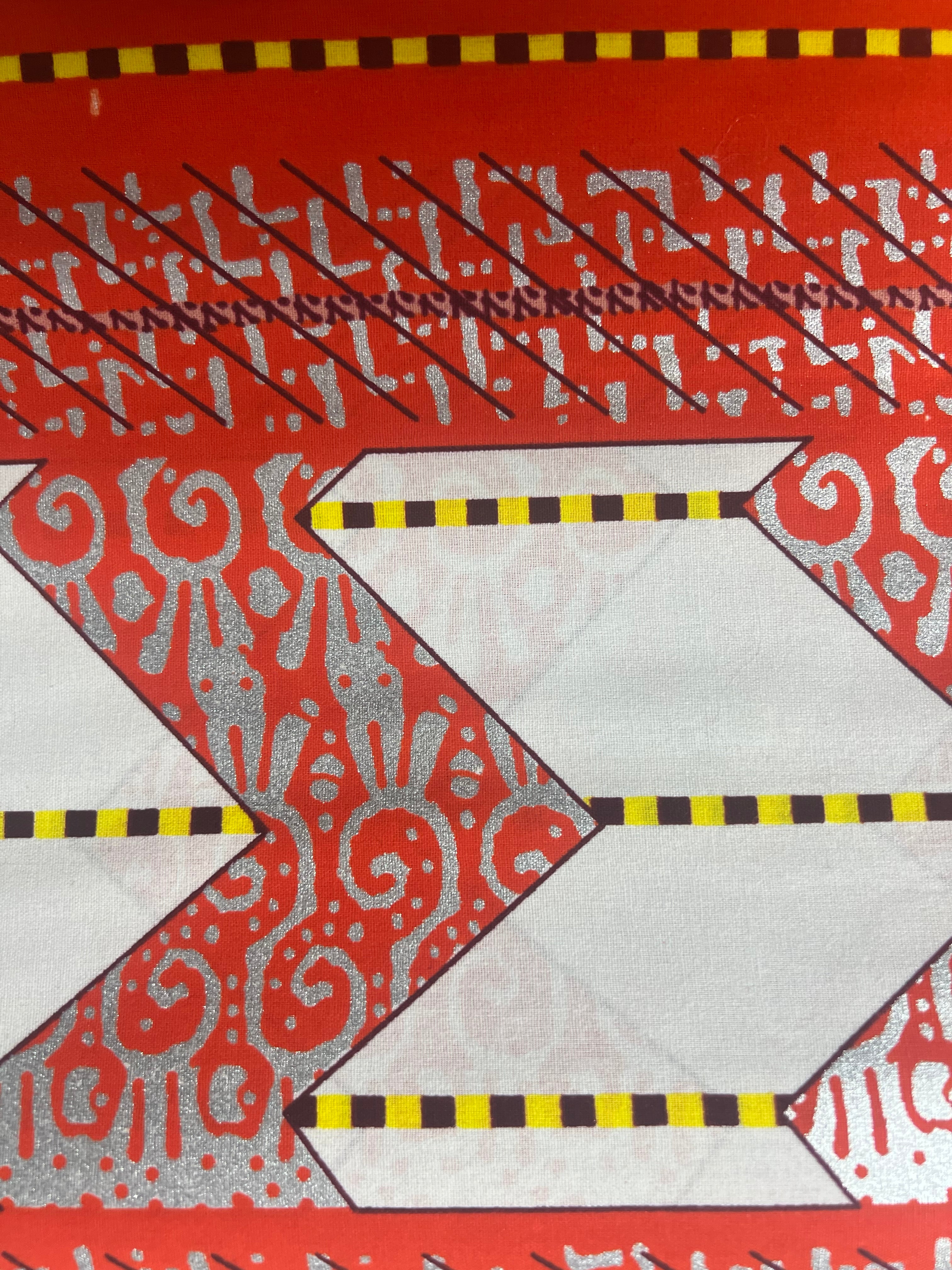 100% Cotton African Hitartex Ankara Print Fabric Wax motif kente orange, Traditional Ankara African Fabric for Sewing **ITEM SOLD by YARD**