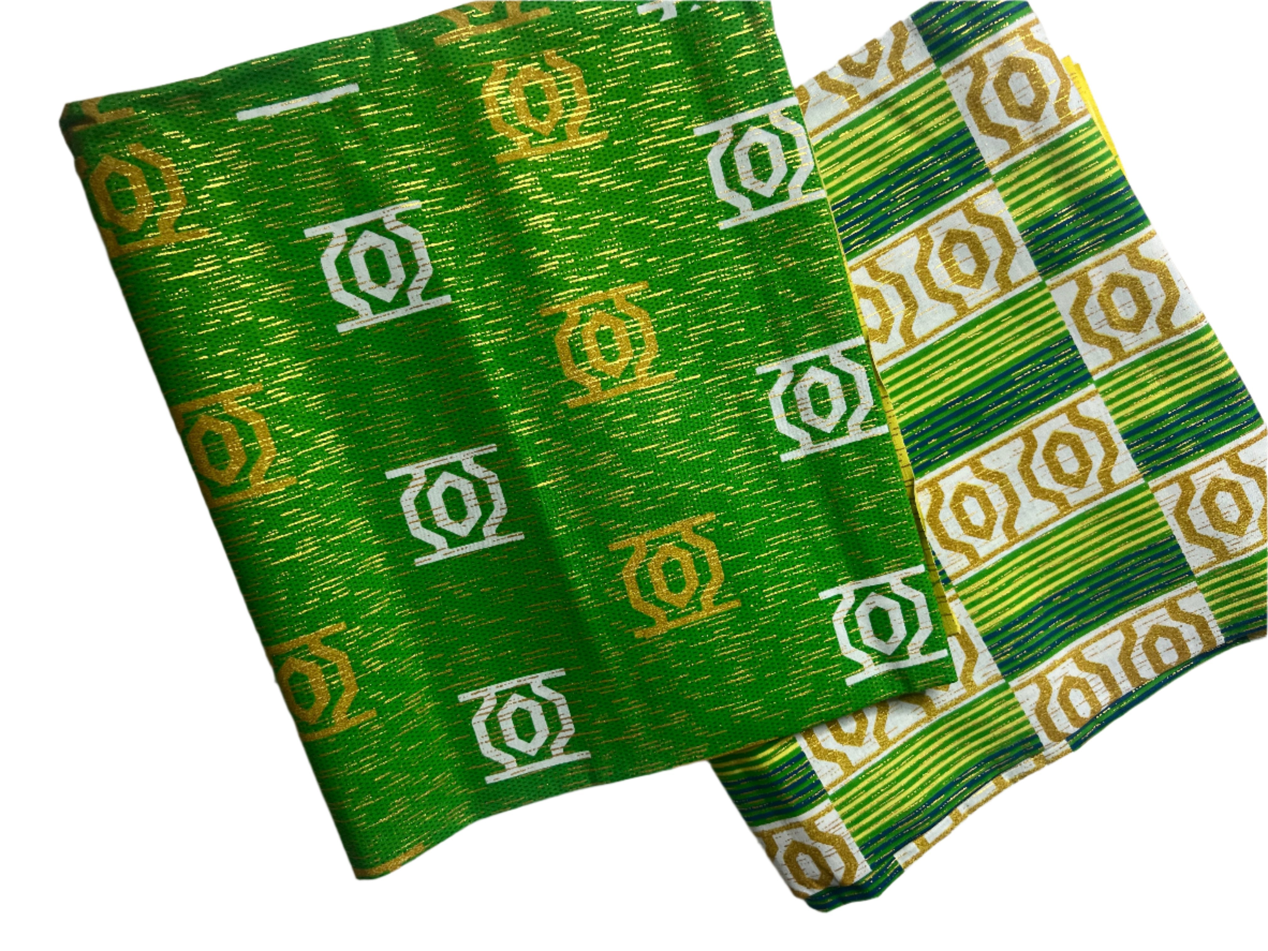 100% Cotton African Ankara Print Fabric Gold glitter Fabric for Sewing **ITEM SOLD by YARD**