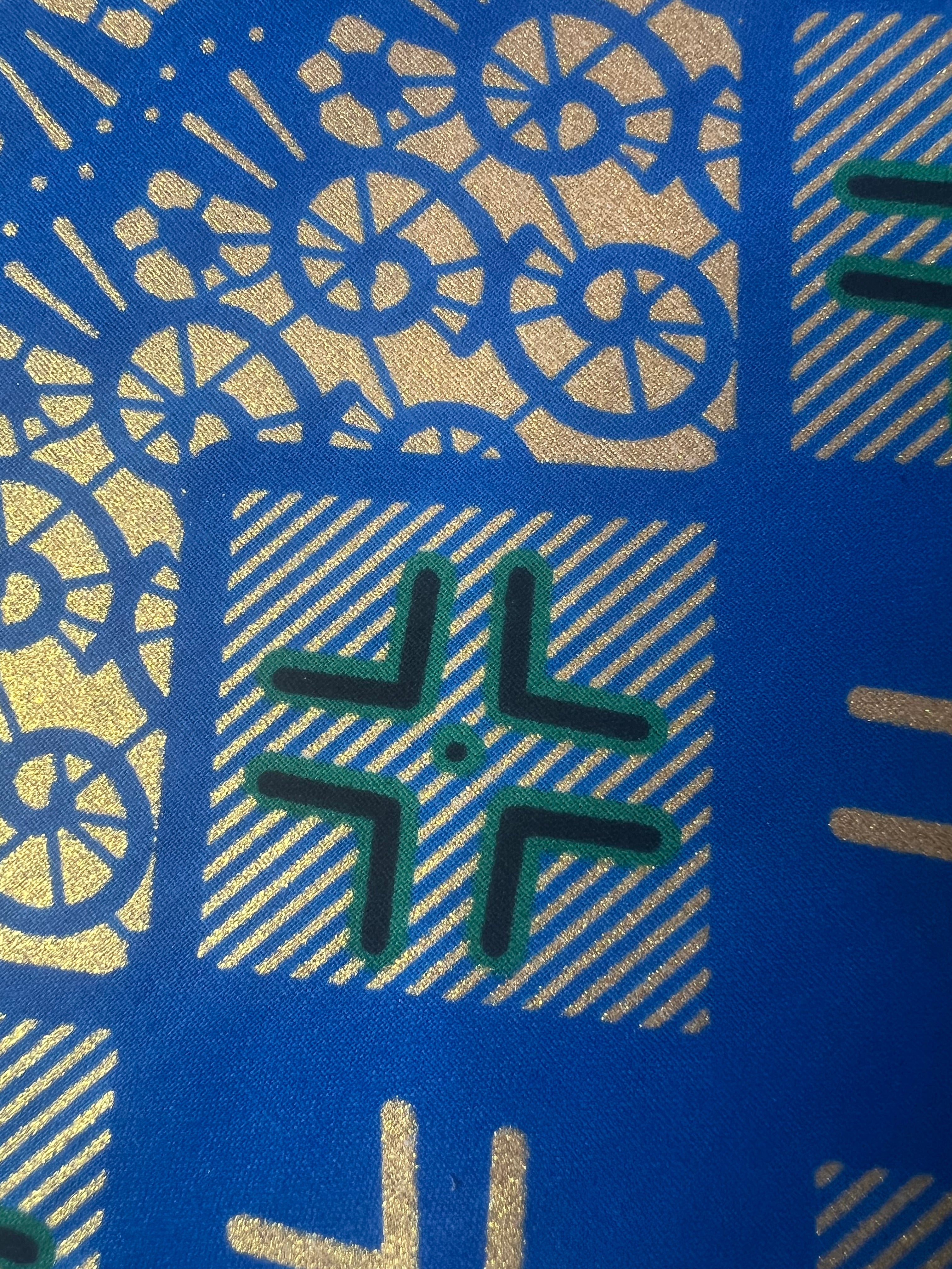 100% Cotton African Ankara Print Fabric Royal Blue Wax Vibrant Patterned Textile,  Ankara African Fabric for Sewing **ITEM SOLD by YARD**